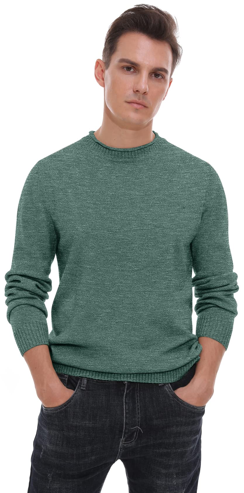 Sailwind Men's Crewneck Sweater - Soft Casual Pullover Sweater with Ribbed Cuffs & Hem | Warm Winter Knitwear for Office, Dating & Outdoor Activities