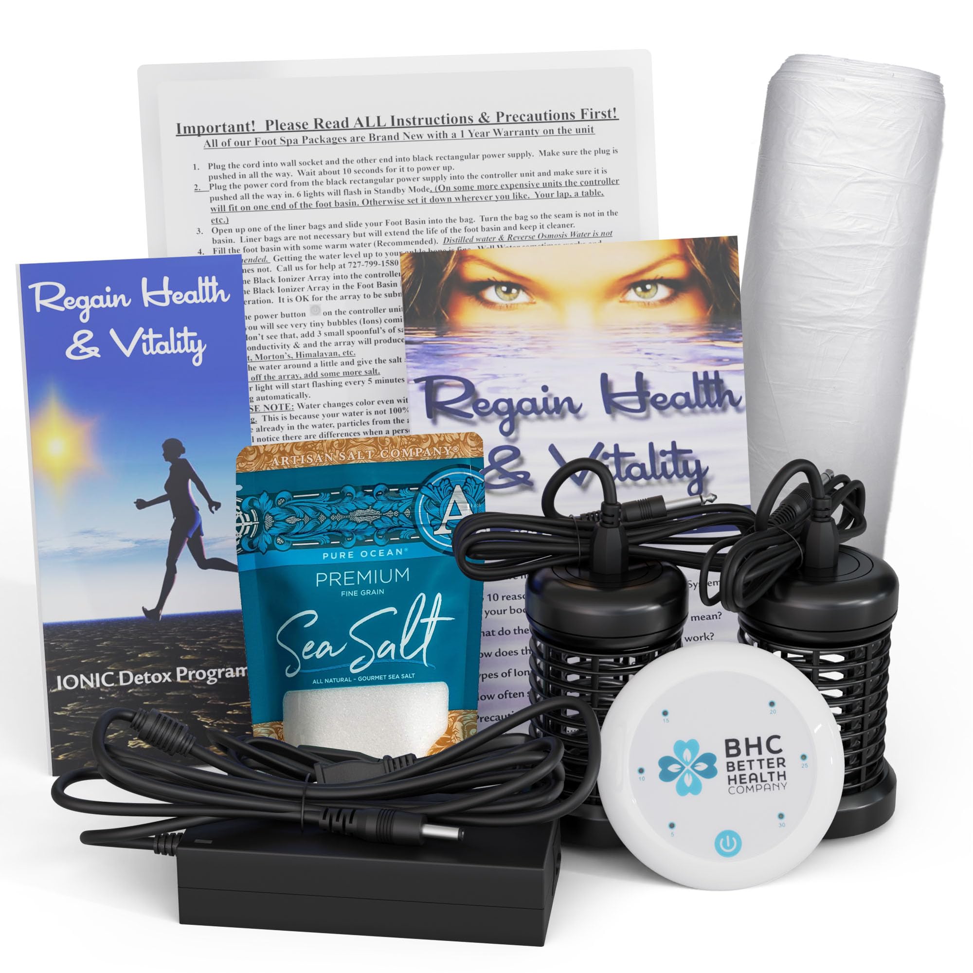 Ionic Foot Detox Machine for Home Spa - Rejuvenate & Cleanse with 2 Arrays & Detox Sea Salt | Free Health Guide | Perfect for Relaxation & Detox After Work