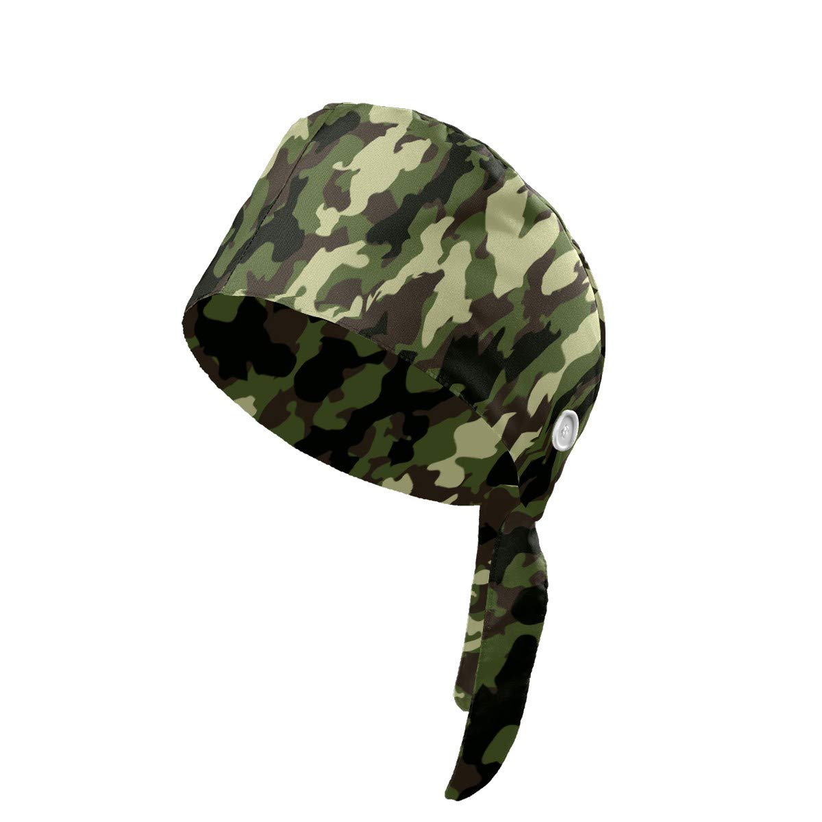 QHY Adjustable Printed Baseball Cap with Sweatband - Green Camouflage Unisex Hat for Men & Women - Perfect for Outdoor Work, Hiking and Sports Activities