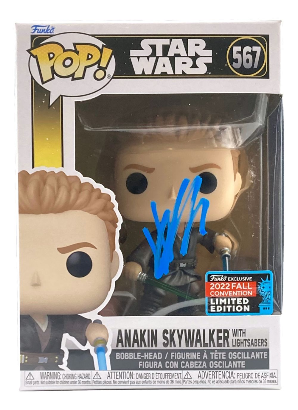 Hayden Christensen Autographed Star Wars Anakin Skywalker Funko Pop Vinyl Figure #567 - Limited Edition Collectible for Fans & Display