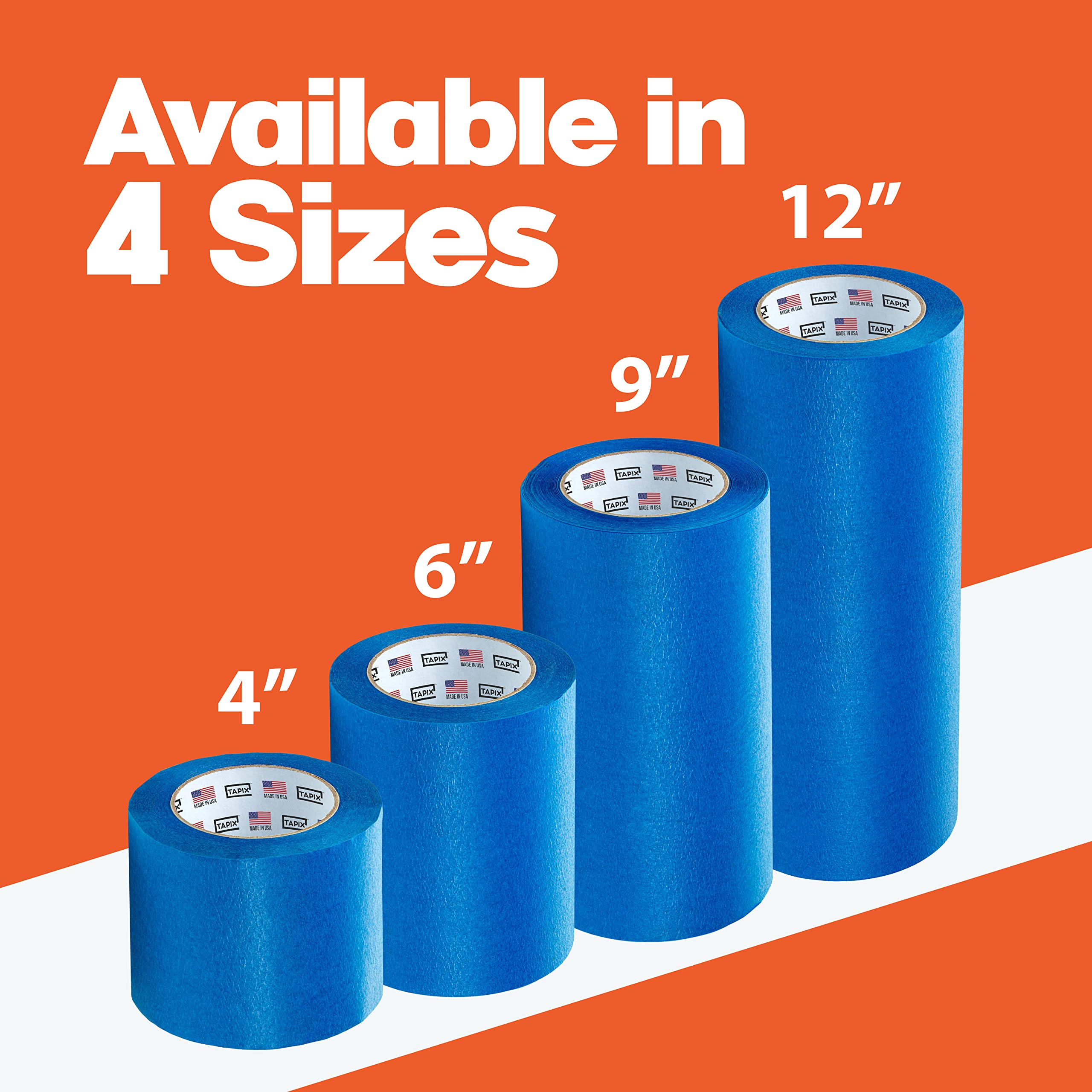 6 Inch x 60 Yards Wide Blue Painters Tape - 3D Printing & Masking Tape for Walls, Furniture, Crafts - Easy Clean Removal Lasts Up to 21 Days - No Residue for Home DIY & Professional Projects