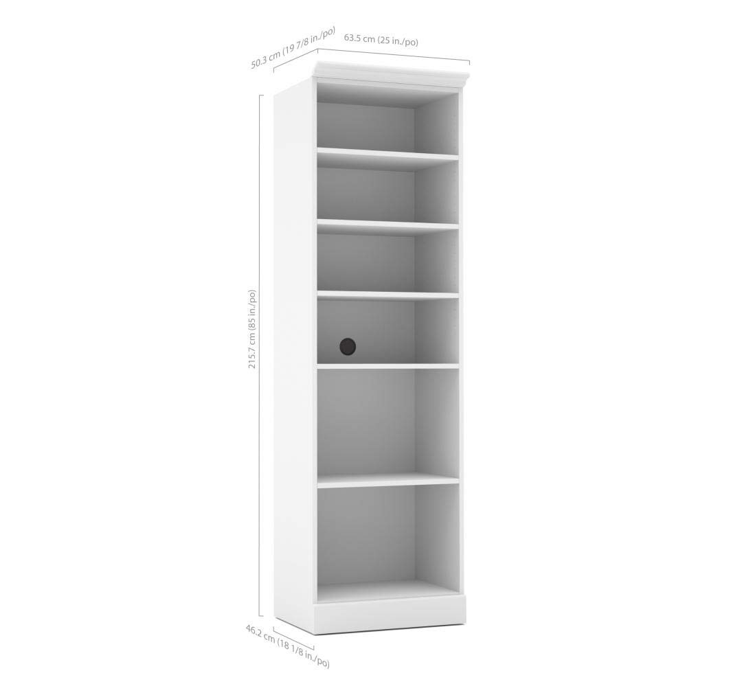 Bestar Versatile Full Murphy Bed with Sofa & Closet Organizer - White 91