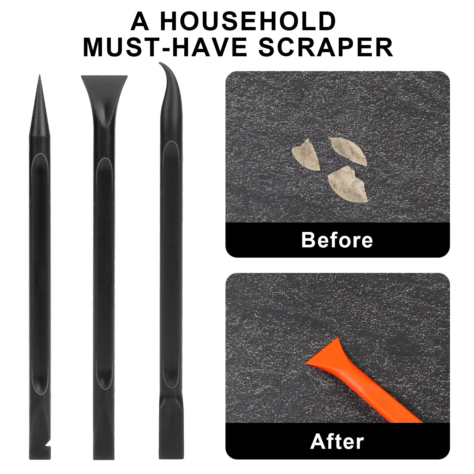 9-Piece Carbon Fiber Plastic Scraper Set - Non-Scratch Multi-Purpose Cleaning Tools for Kitchen, Paint, Tight Spaces & Crevices | Perfect for Food Residue Removal, DIY Projects & Home Cleaning