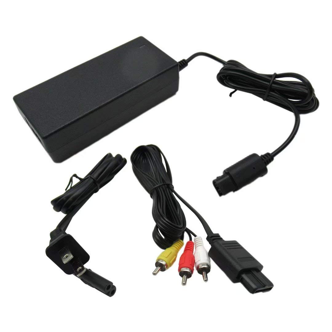 12V 3.25A AC Power Adapter & AV Cable for Nintendo Gamecube - Replacement Charger Set for Classic Gaming Consoles - Perfect for Home Entertainment and Retro Gaming Setup