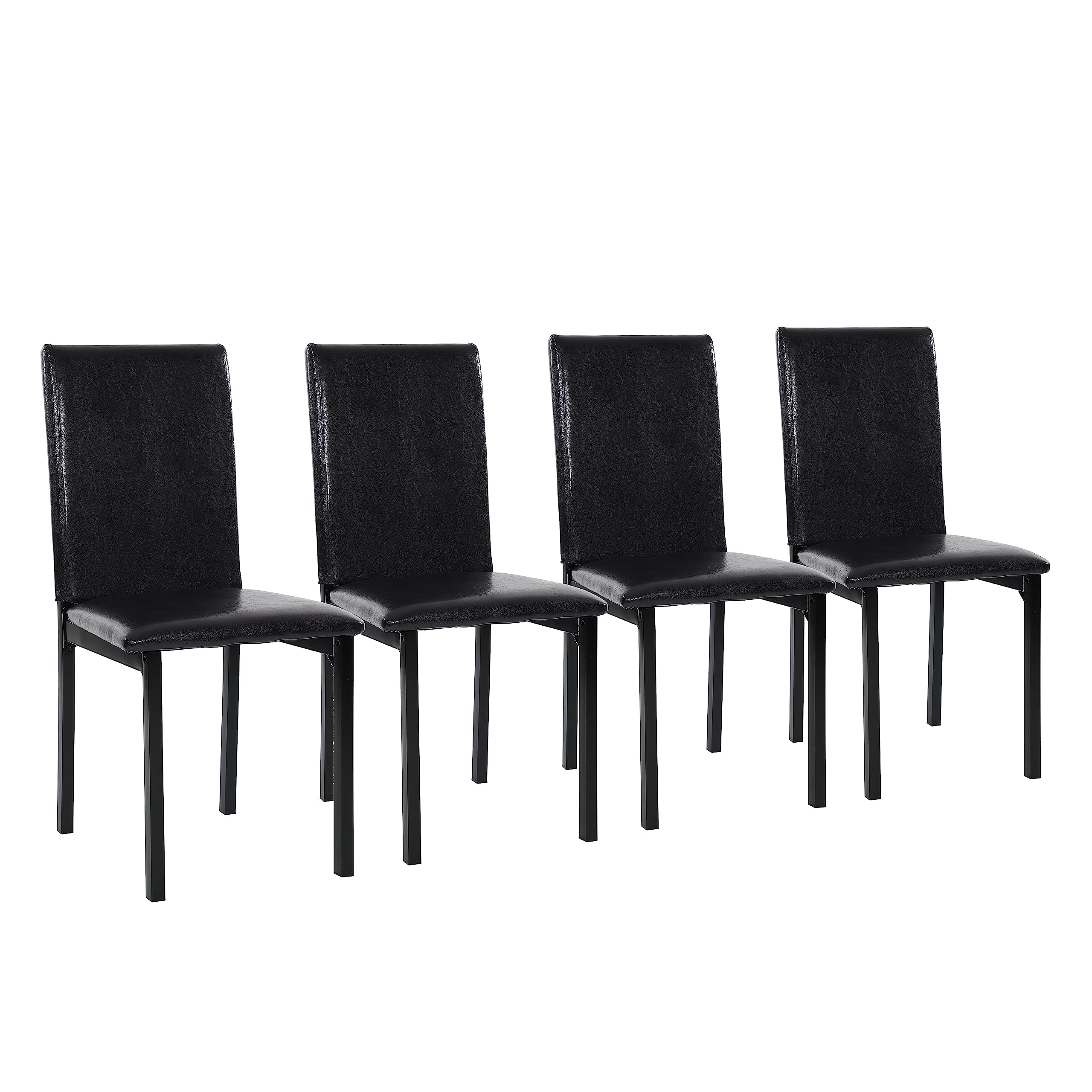Homelegance 2601 Tempe PU Upholstered Dining Chairs (Set of 4) - Brown Leather-Like Seating for Kitchen, Dining Room & Breakfast Nook - Comfortable & Stylish Modern Furniture