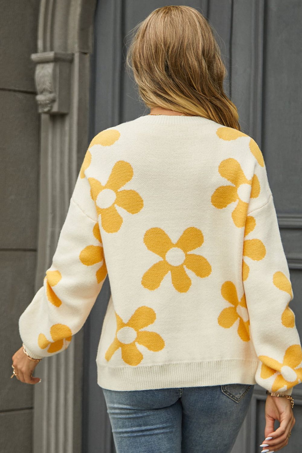 Floral Super Cute Sweater - Women's Trendy Knit Pullover for Spring & Fall | Perfect for Casual Outfits, Dates, and Office Wear