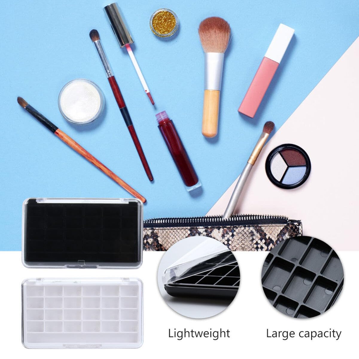 Uonlytech Empty Makeup Organizer Box for Eyeshadow & Lipstick - Perfect for Travel & Vanity