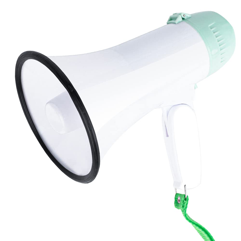 MyMealivos 20W Portable Megaphone Bullhorn with Built-in Speaker - Loud Voice Amplifier for Outdoor Events, Sports Games, Emergency Announcements & Public Speaking