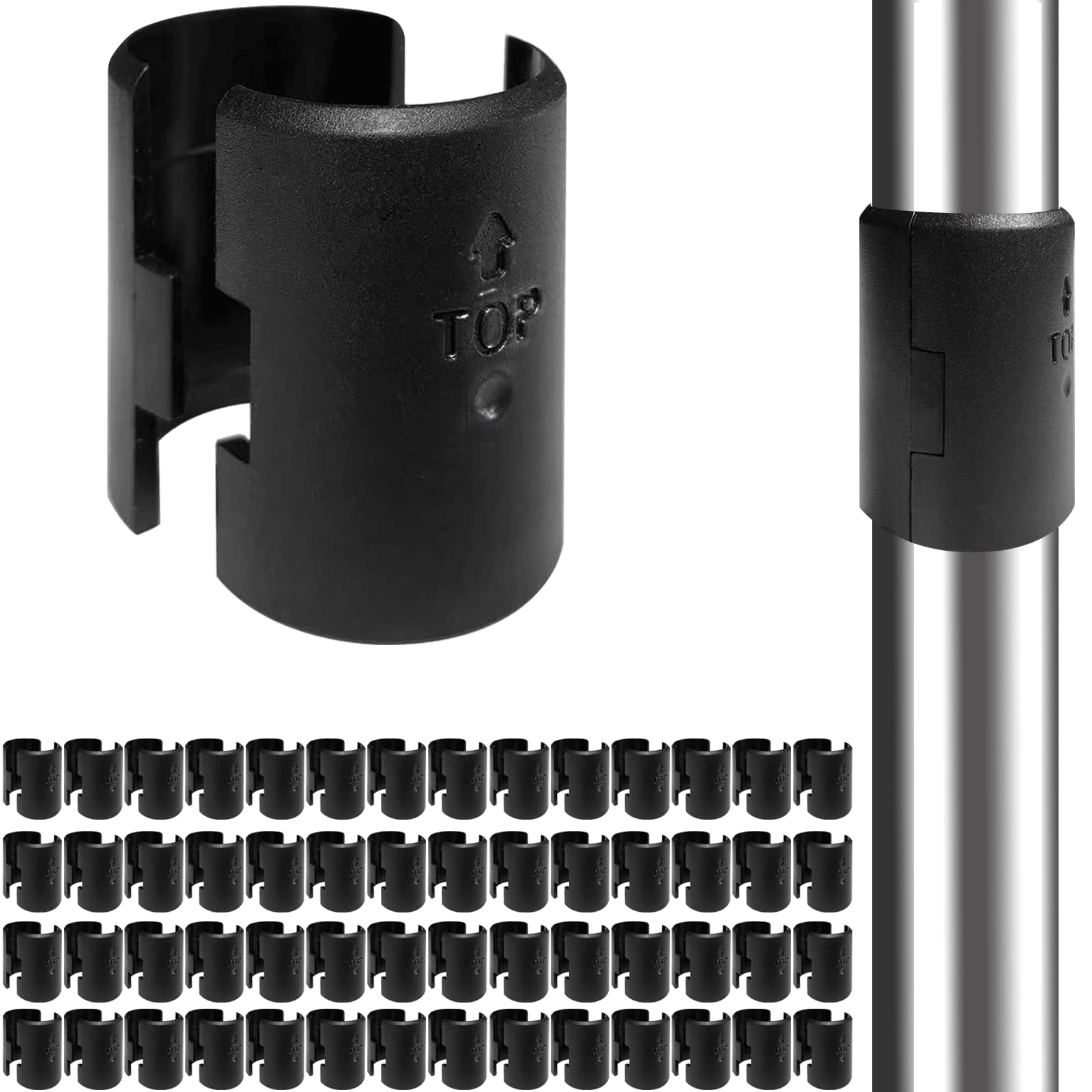 56 Pack Black Plastic Wire Shelf Clips - 1 Inch Metal Shelf Clips for 1