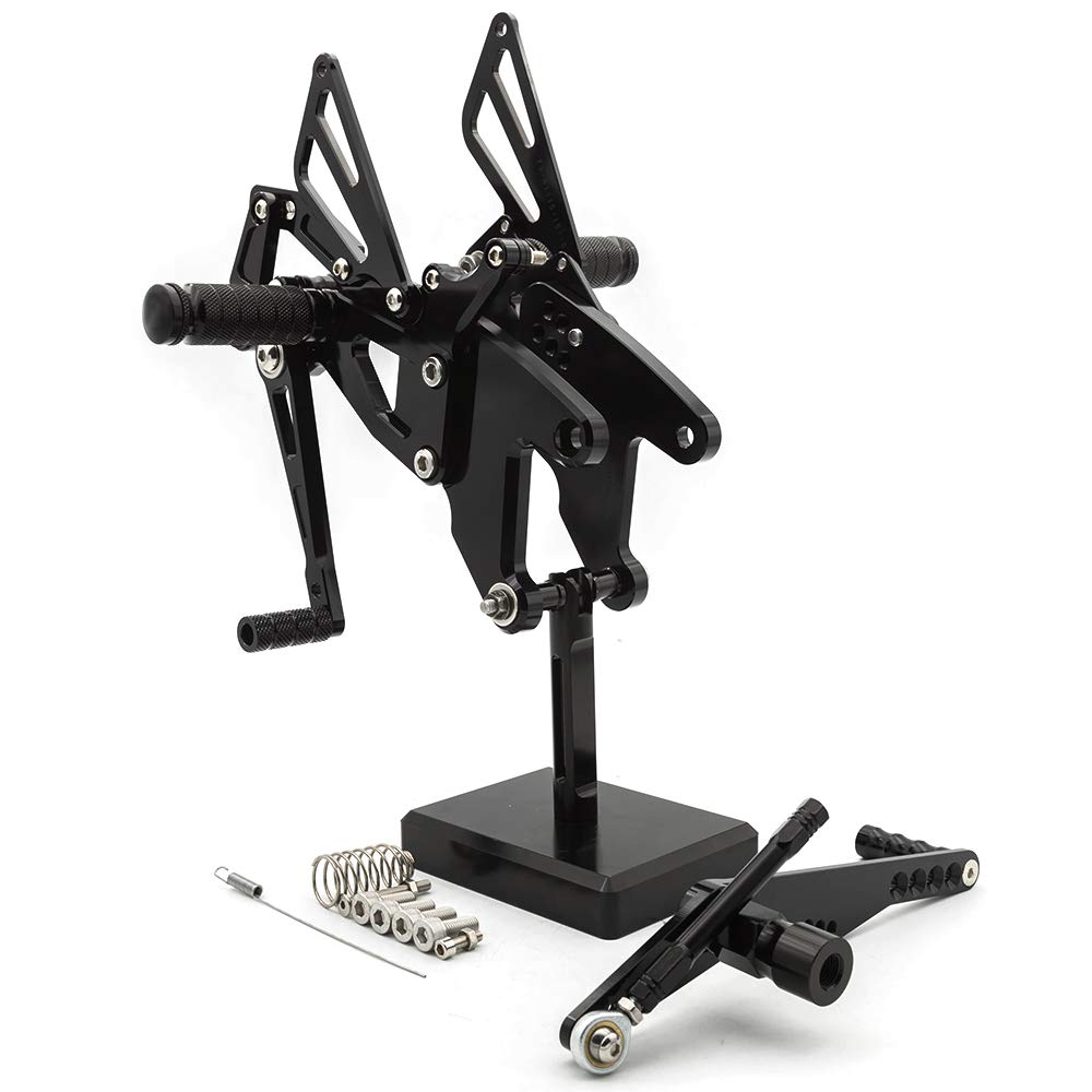 FXCNC CNC 15-22 R1 Billet Motorcycle Rearset Foot Pegs - Fully Adjustable Rear Set Footrests & Foot Boards - Compatible with Yamaha YZF R1/R1S/R1M (2015-2019) - Perfect for Track Racing & Custom Street Bike Builds