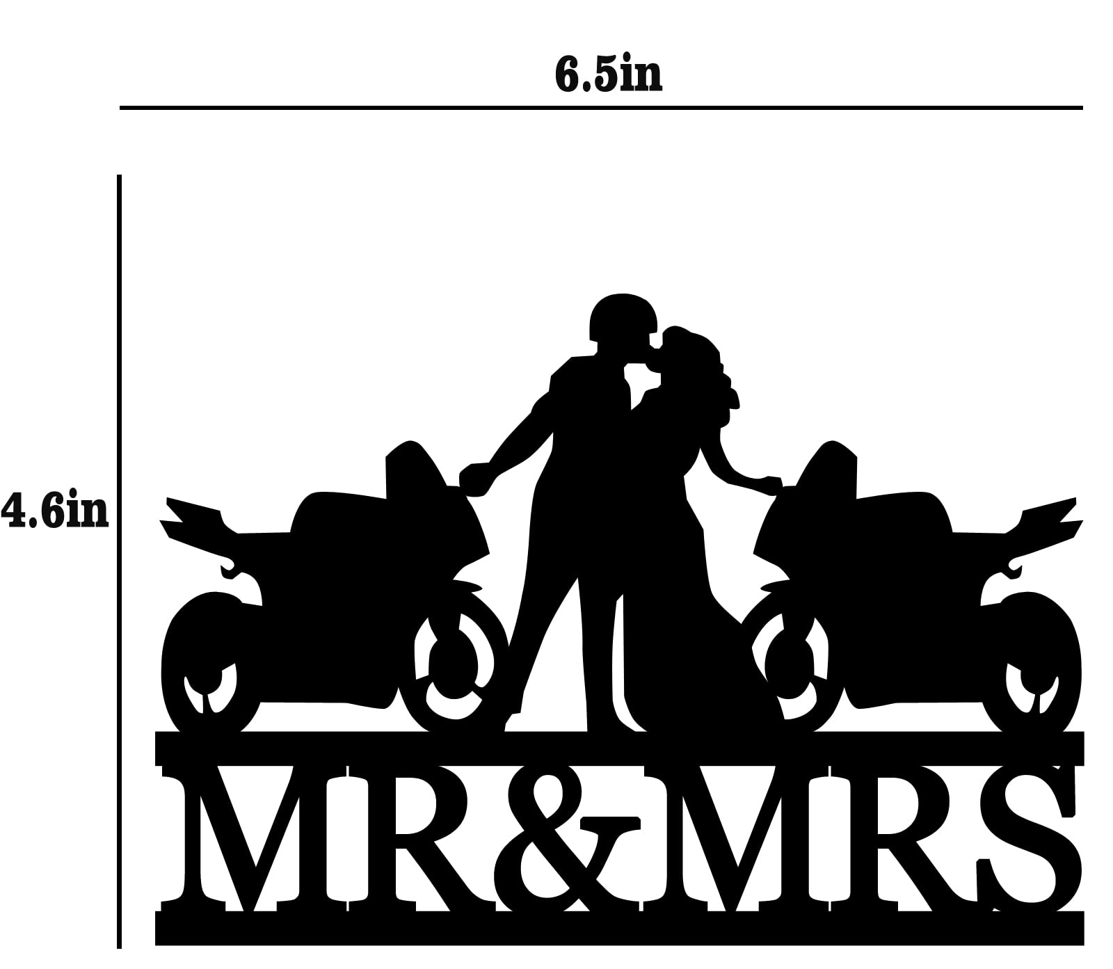 Funny Motorcycle Wedding Cake Topper - Bride & Groom Kissing for Biker Weddings