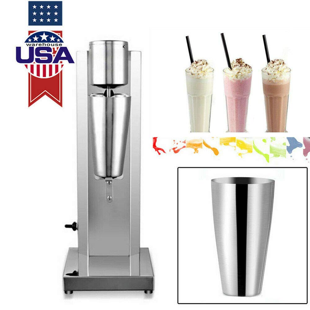 Commercial Electric Milkshake Maker - Stainless Steel Single Head Milk Shake Machine 110V for Smoothies, Shakes & Drink Mixing - Perfect for Restaurants, Cafes & Home Bars