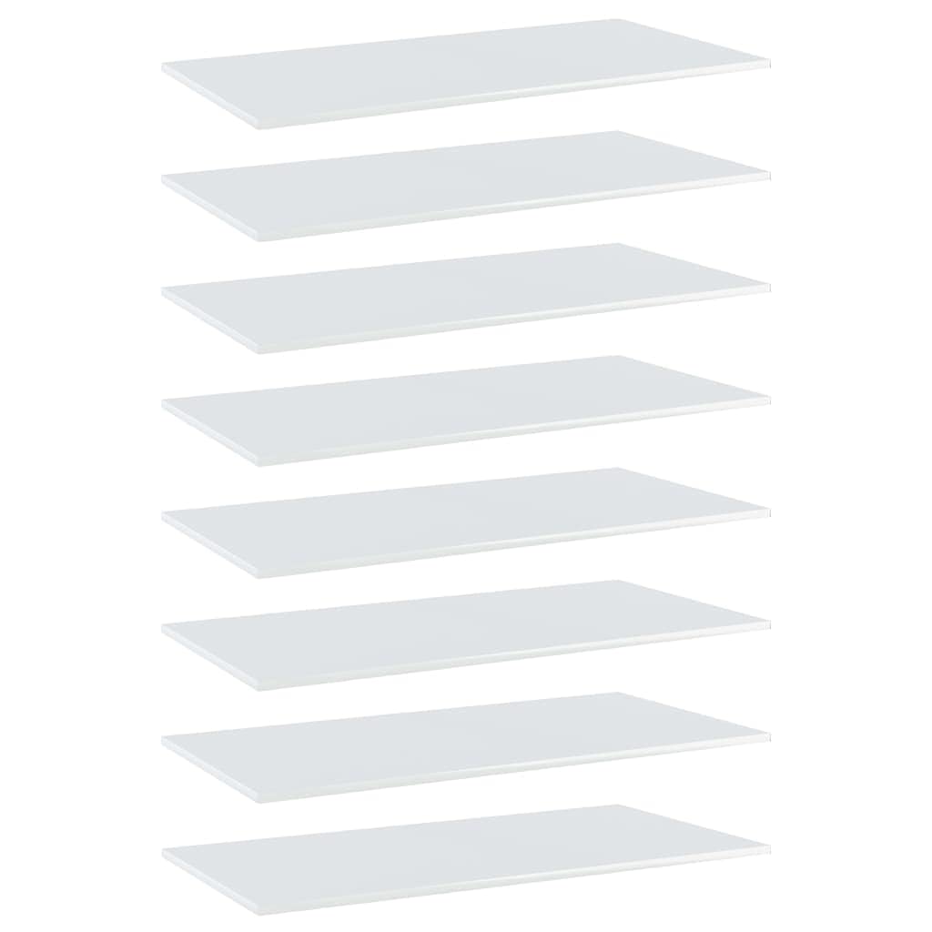 8-Piece High Gloss White Bookshelf Replacement Panels - Floating Display Shelves for Book Storage & Organization - Perfect for Home Office, Living Room & Bedroom Decor (Accessories Not Included)