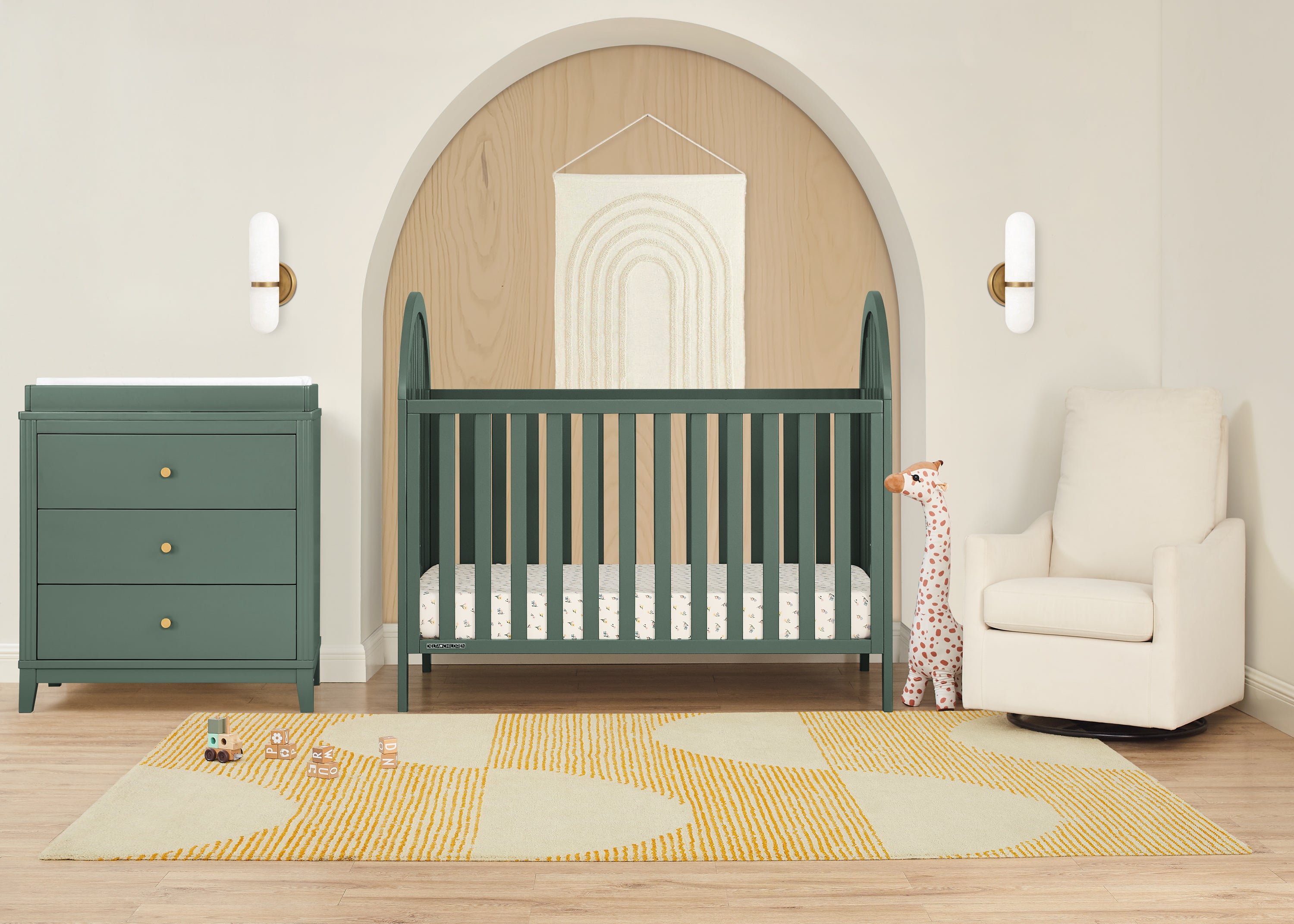 Milano 4-in-1 Convertible Baby Crib - Toddler Bed, Daybed & Full-Size Bed - Nursery Furniture for Boys & Girls - Perfect for Newborn to Teen Years