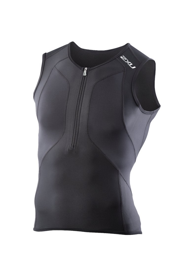 2XU Men's Compression Triathlon Singlet - High-Performance Triathlon Top for Running, Cycling & Swimming - Moisture-Wicking & Breathable for Endurance Training & Racing