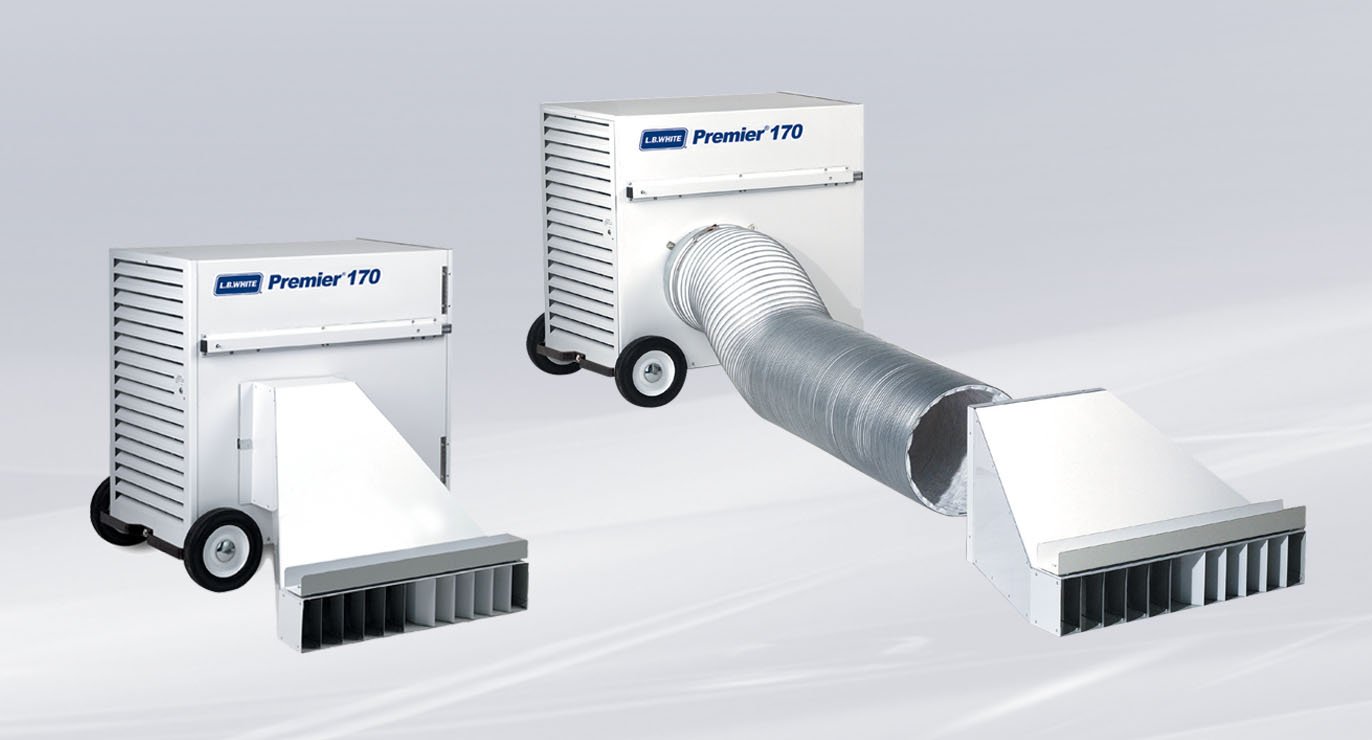 LB White TS170 Premier 170 2.0 Ductable Heater - 170,000 BTU Portable LPG Tent Heater for Indoor & Outdoor Use | Durable Space Heating for Camping, Workshops & Construction Sites