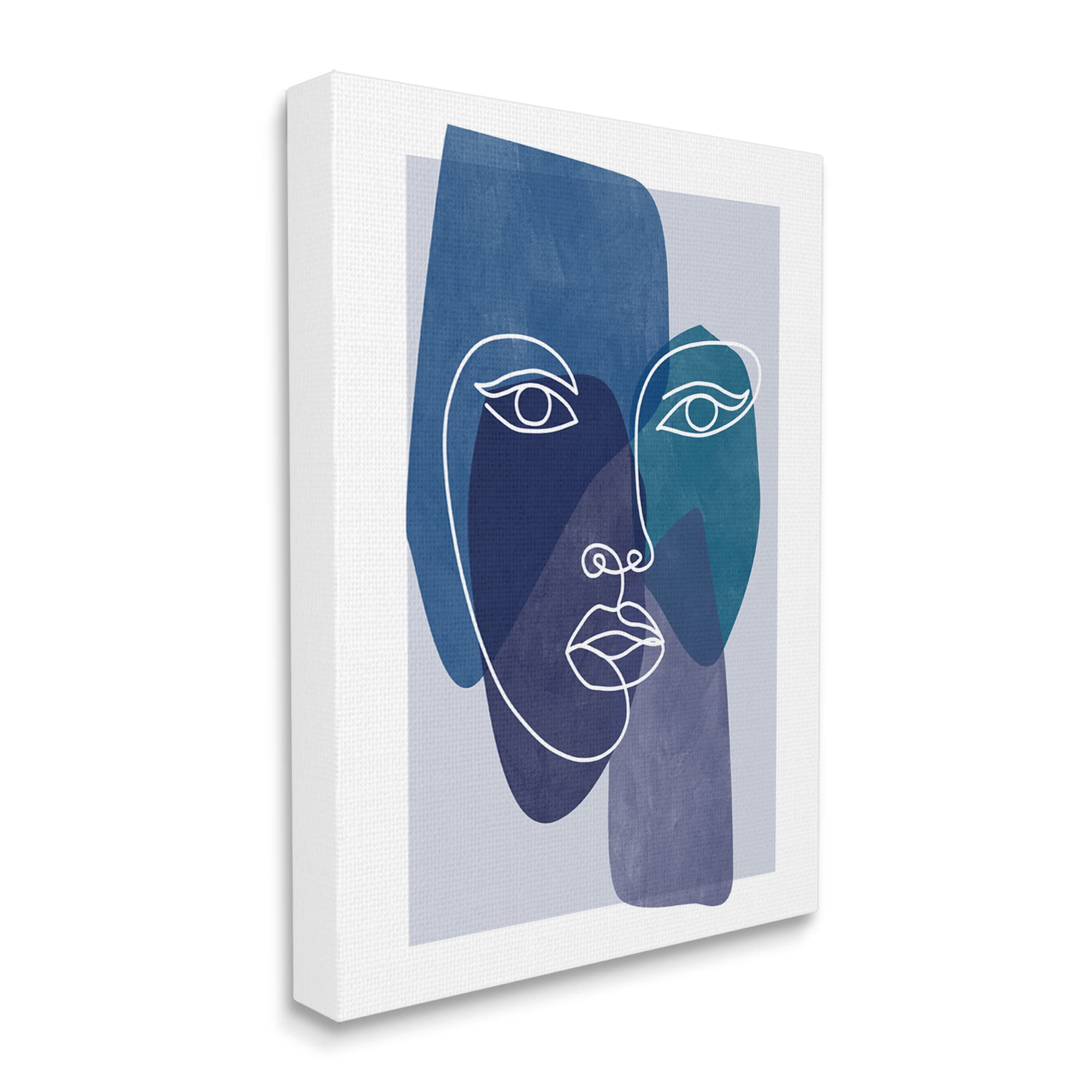 Stupell Industries Bold Face Line Doodle Modern Geometric Shapes Wall Art - Birch&Ink Design - Perfect for Living Room, Bedroom & Office Decor