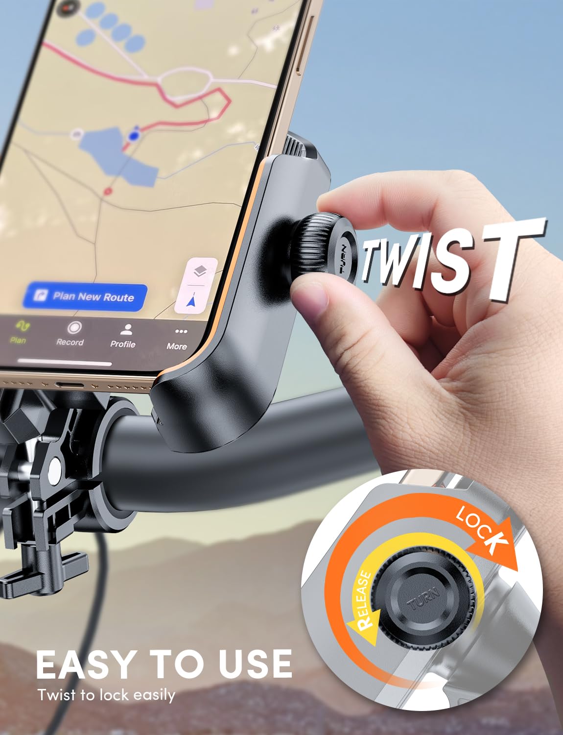 Bike Phone Holder - Rotatable Handlebar Mount for iPhone & Samsung - Perfect for Cycling & Scooters