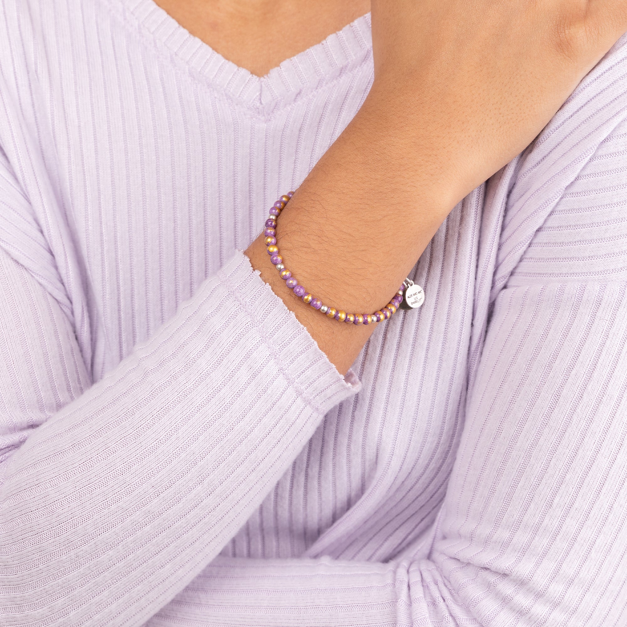 Vintage Americana Beaded Bangle Bracelet - Purple Bohemian Handmade Jewelry for Women, Perfect for Music Festivals & Boho Chic Outfits