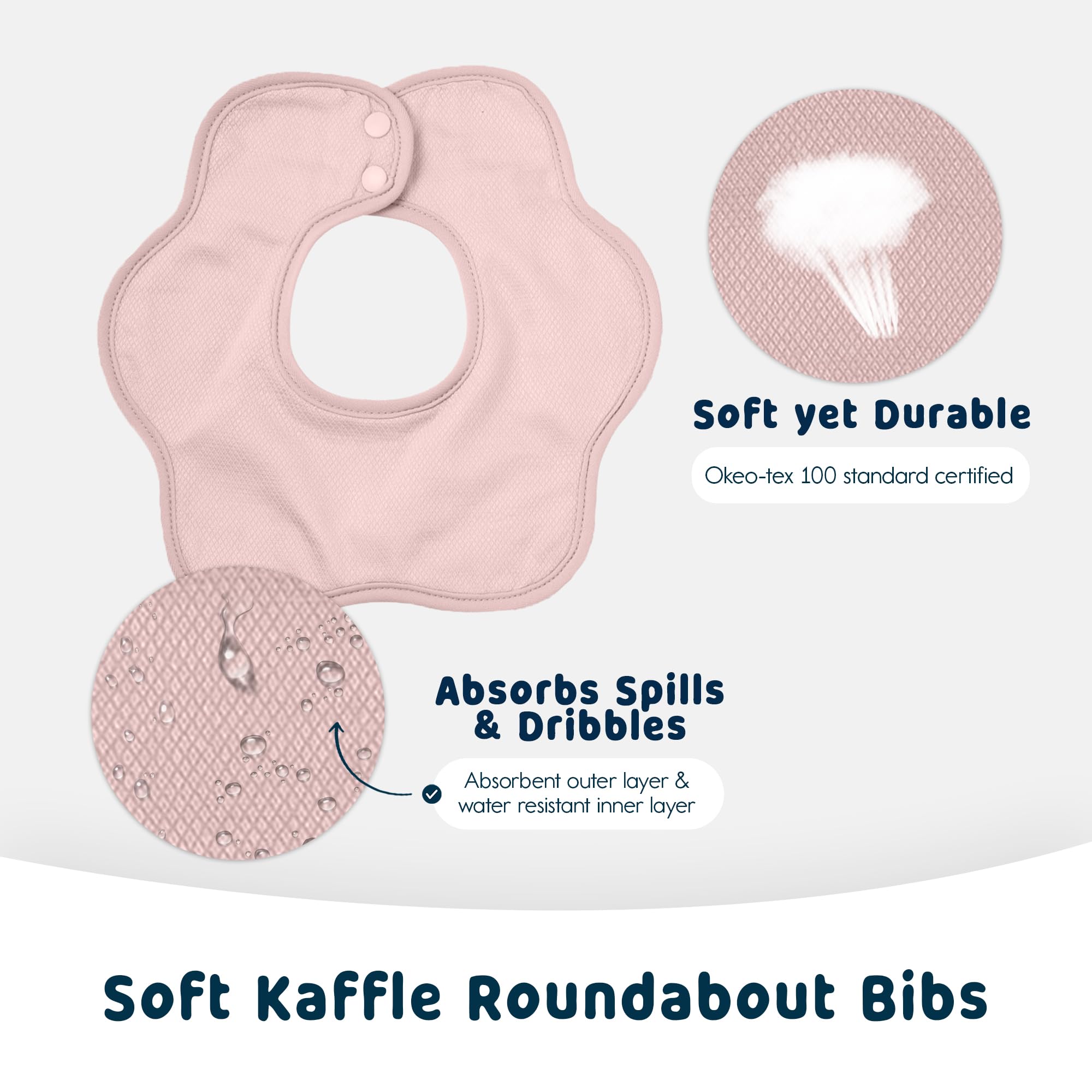 Tiny Twinkle 360° Rotating Waterproof Baby Drool Bibs - Super Absorbent Teething Bibs for Infants & Toddlers, 3 Pack - Perfect for Feeding, Playtime & Messy Meals