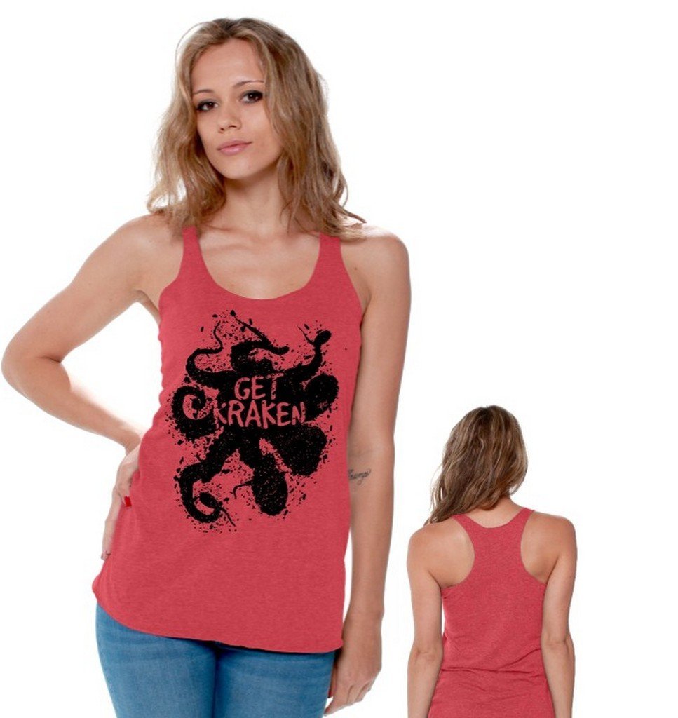 Funny Octopus Racerback Tank Top - Get Kraken Design - Awkwardstyles - Perfect for Gym, Beach & Casual Wear