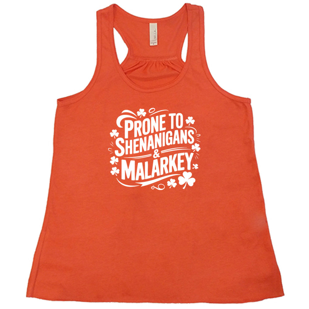 Prone To Shenanigans & Malarkey Funny T-Shirt - Sarcastic Humor Graphic Tee for Men & Women - Perfect for Casual Wear, Parties & Gifts