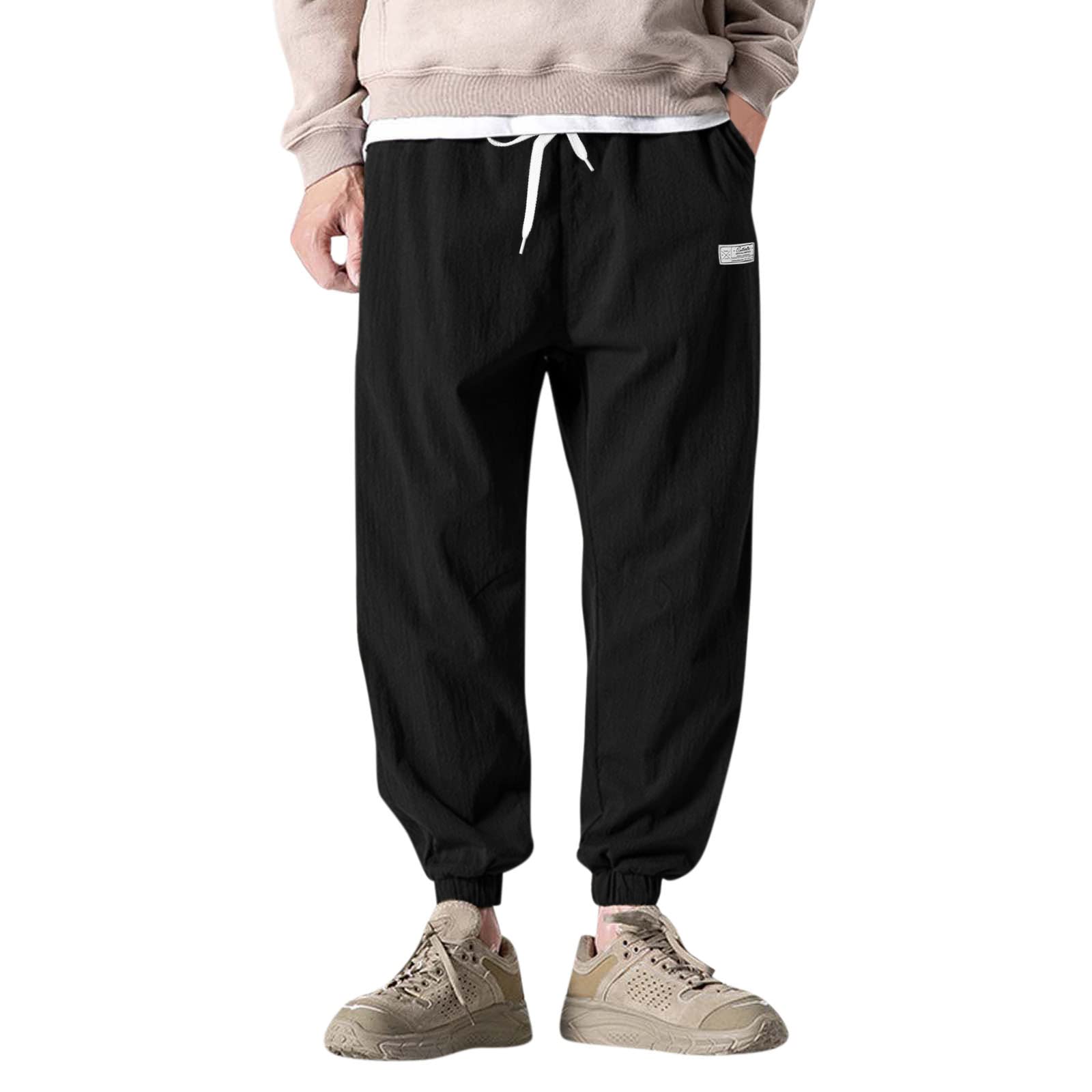Men's Yoga Pants - Breathable Cotton Linen Casual Trousers | Loose Fit Harem Pants with Wide Leg Design for Yoga, Meditation & Lounge Wear