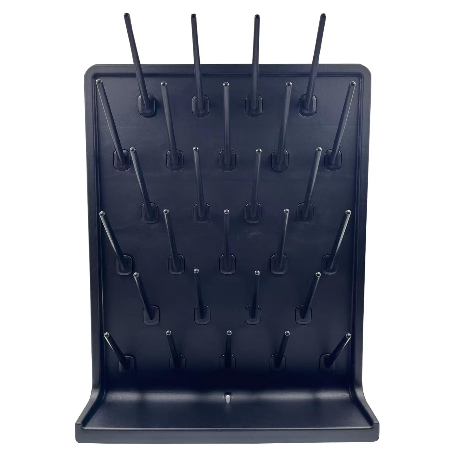 27-Peg Lab Drying Rack - Wall Mount Black Laboratory Glassware Drying Stand for School & Research Labs | Space-Saving Hidden Installation for Test Tubes, Beakers & Science Utensils | Perfect for Chemistry Classrooms & Home Science Experiments