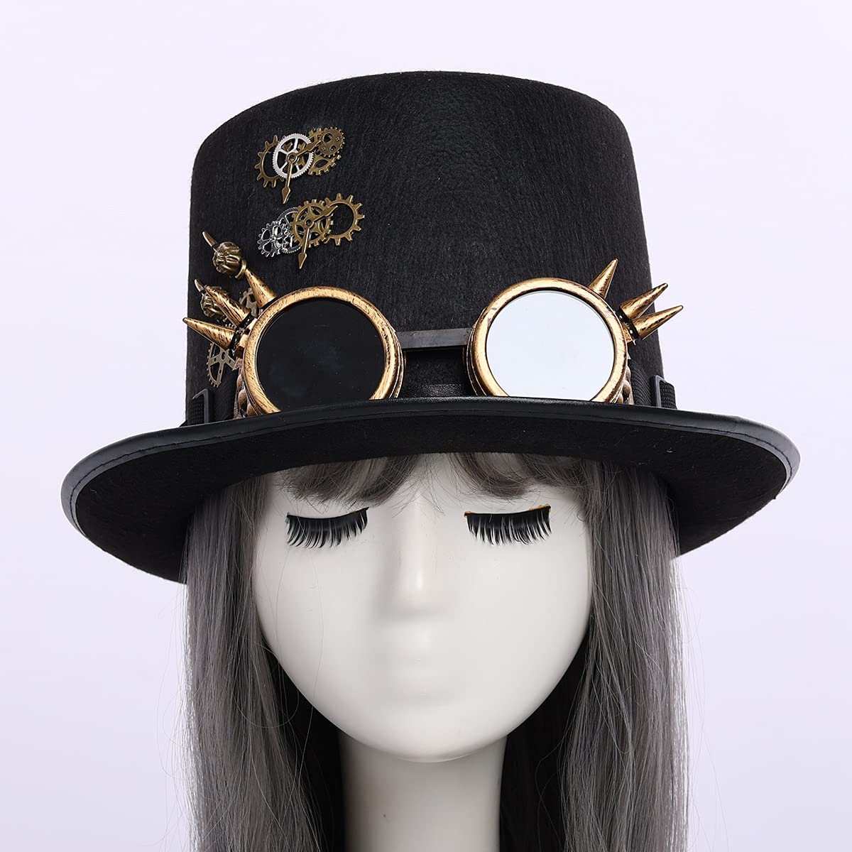 Steampunk Top Hat with Goggles for Women & Men - Victorian Gothic Halloween Costume Accessory - Perfect for Cosplay, Halloween Parties, and Themed Events