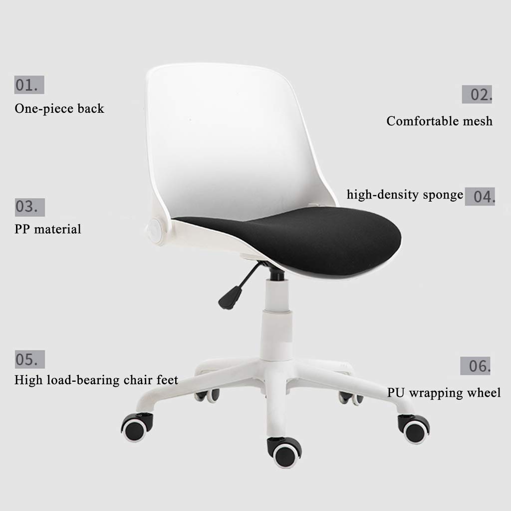 Ergonomic Folding Office Chair with Swivel & Rollers - Comfortable, Easy to Install, Heavy Duty for Home & Workspace - Perfect for Small Spaces, Guest Seating & Temporary Workstations