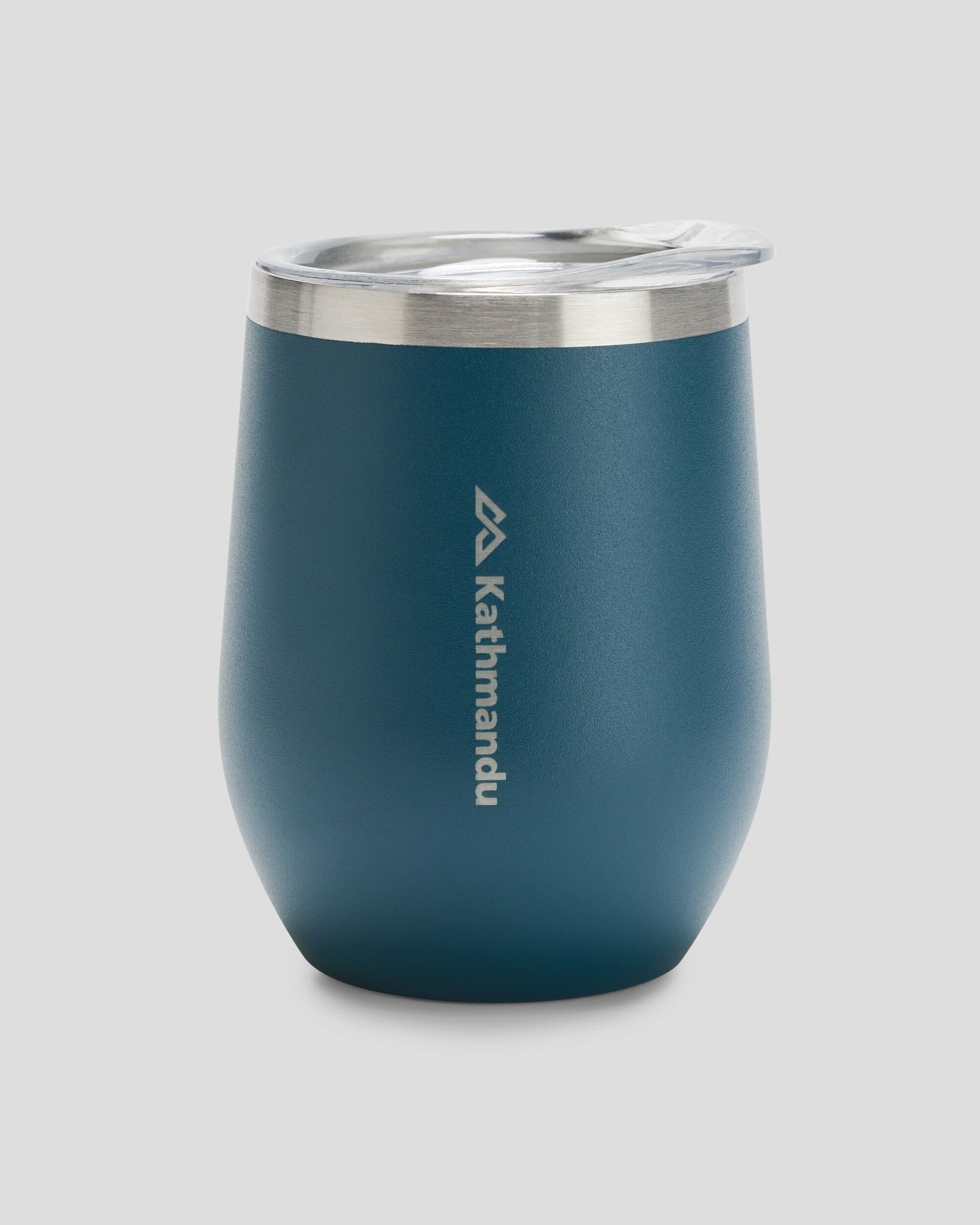 Premium Roamer Wine Tumbler - 20oz Insulated Stainless Steel Cup with Lid & Straw - Deep Sea Blue - Perfect for Outdoor Picnics, Beach Parties & Wine Tasting Events