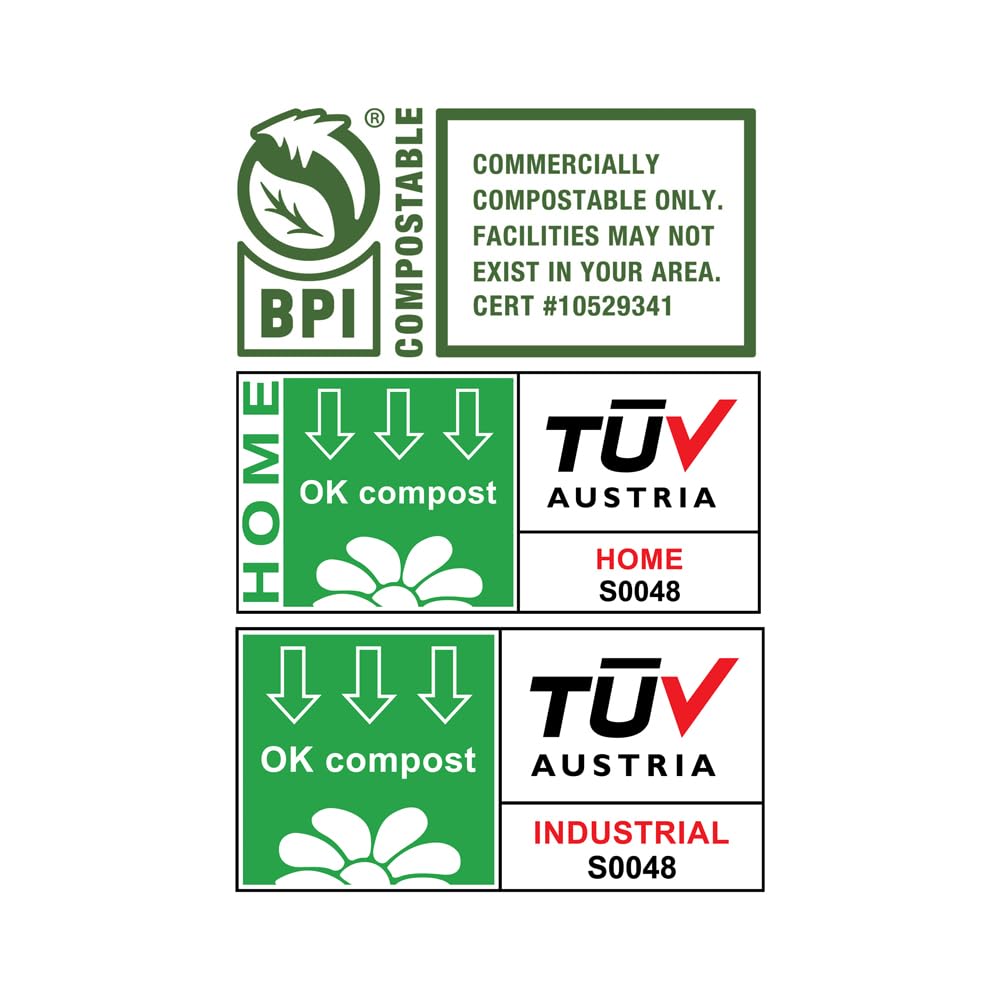 BioMat 2.6 Gallon Compostable Trash Bags - 125 Count, Tear Resistant & Leak Proof for Kitchen Countertop Bin - BPI & ASTM D6400 Certified Home Compostable Bags | Perfect for Food Scraps, Organic Waste & Eco-Friendly Kitchen Cleanup