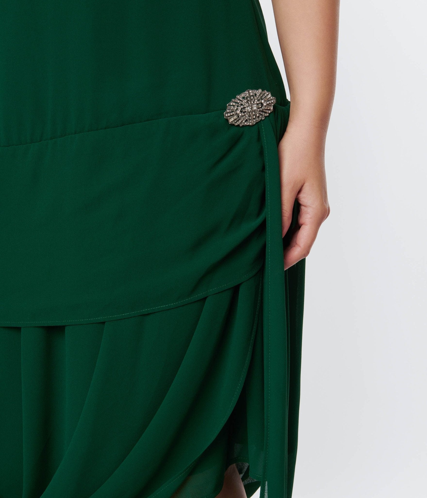 Vintage 1920s Emerald Green Flapper Dress - Roaring Twenties Gatsby Style Party Costume for Halloween, Themed Events & Retro Photoshoots