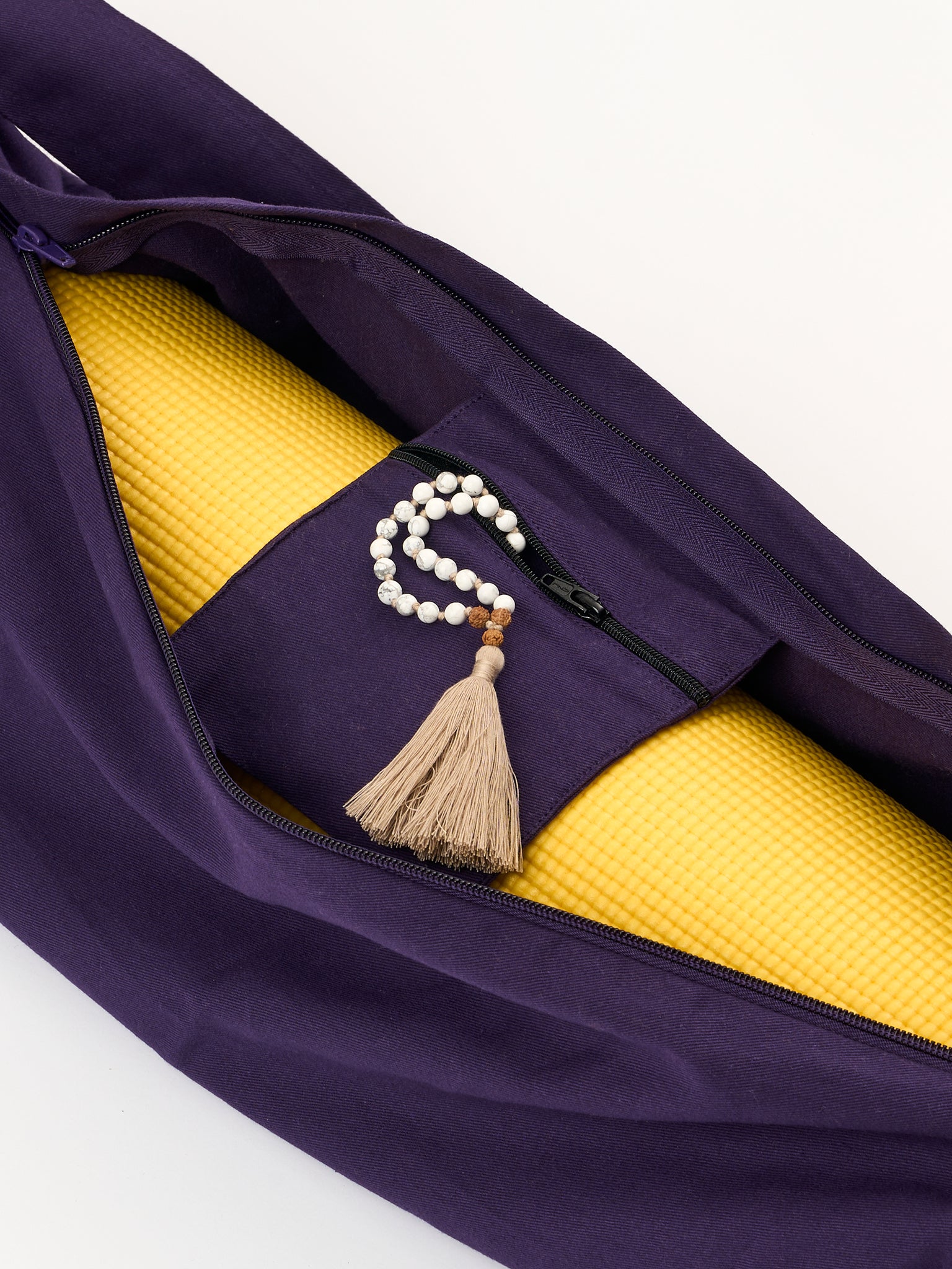 Organic Cotton Zip Up Yoga Bag for Women & Men - Eco-Friendly Yoga Mat Carrier with Pockets - Perfect for Gym, Studio & Travel
