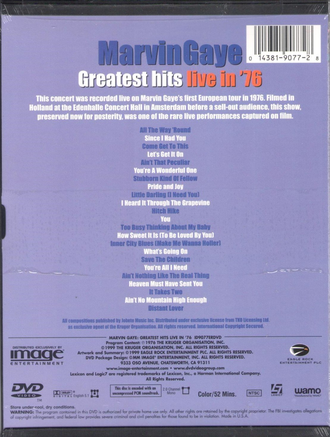 Marvin Gaye - Greatest Hits Live in '76 [DVD] | Classic Soul Music Concert | Perfect for Music Lovers & Collectors | Home Entertainment & Gift Idea