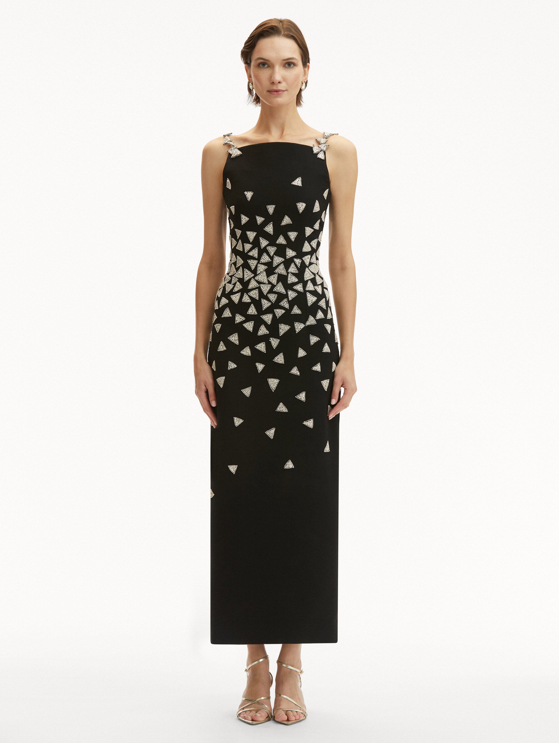 Elegant Crystal Triangle Cocktail Dress for Women - Perfect for Evening Parties, Weddings & Special Occasions