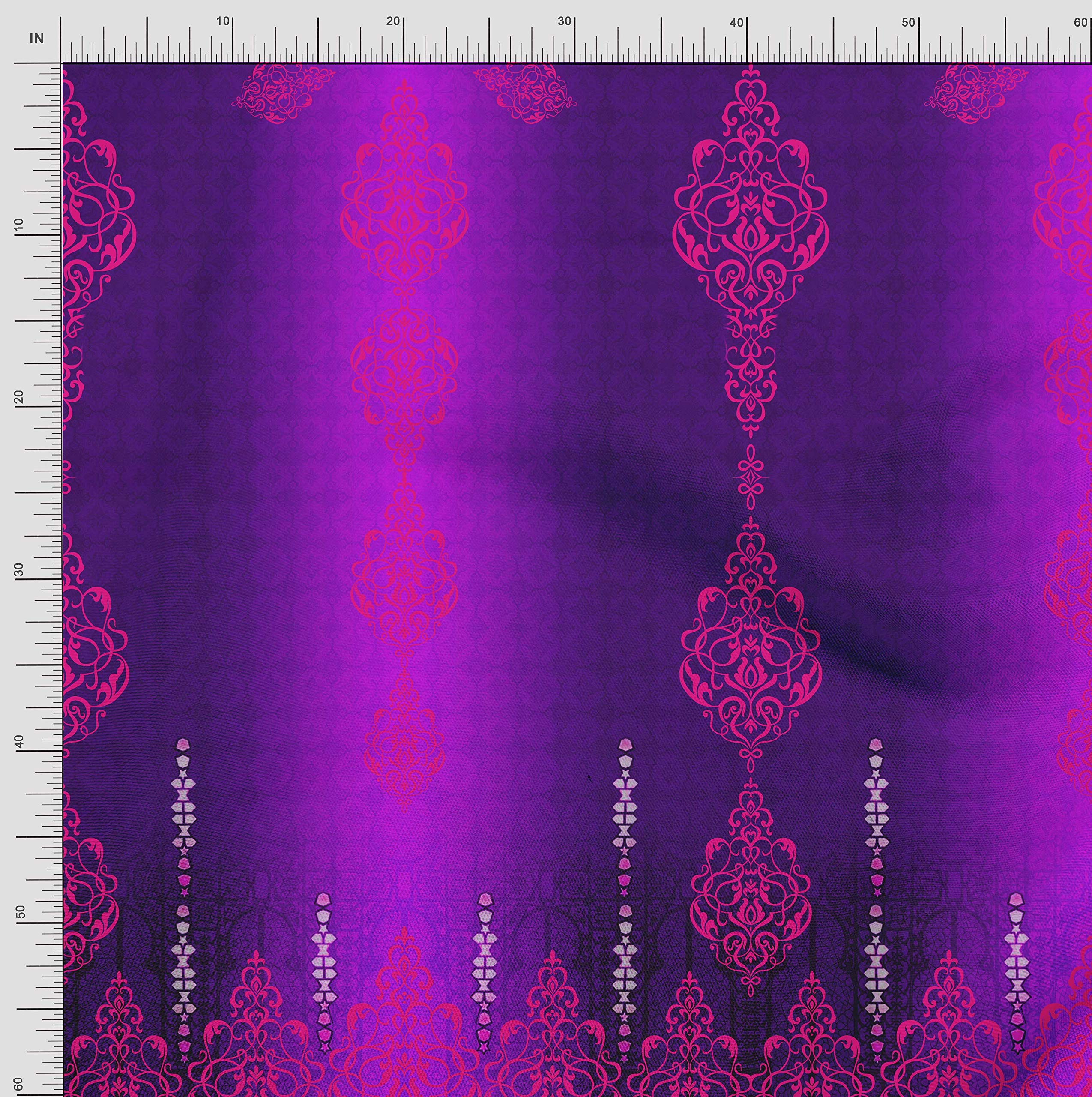 Soimoi Moss Georgette Brown Fabric by The Yard - 42 Inch Wide Paisley Ethnic Printed Fabric for Dresses, Scarves & Home Decor | Elegant Traditional Design Versatile Sewing Projects Material