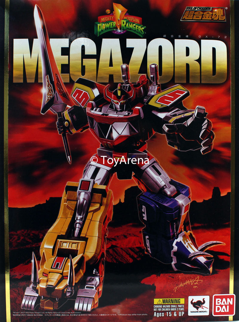Bandai Soul of Chogokin GX 72 Mighty Morphin Power Rangers Megazord Collectible Action Figure - Premium Die-Cast Metal Robot Toy for Display & Play - Perfect for Fans, Collectors and Nostalgic Gift Giving