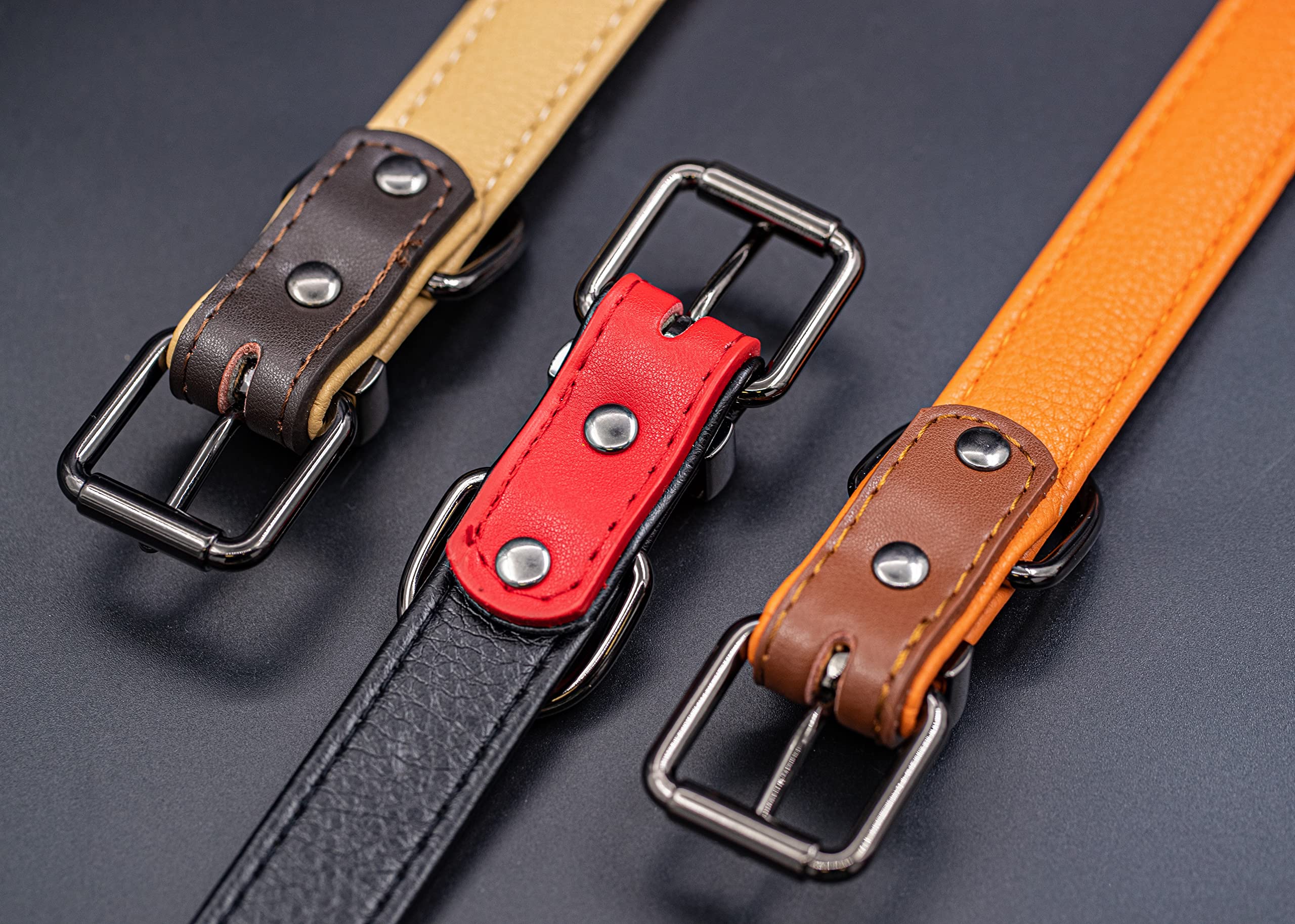 Premium Genuine Leather Dog Collar ¾” X 15 ¾” - Soft Waterproof Padded Collar for Small, Medium & Large Dogs - Durable Pet Collar for Daily Walks, Training & Outdoor Adventures