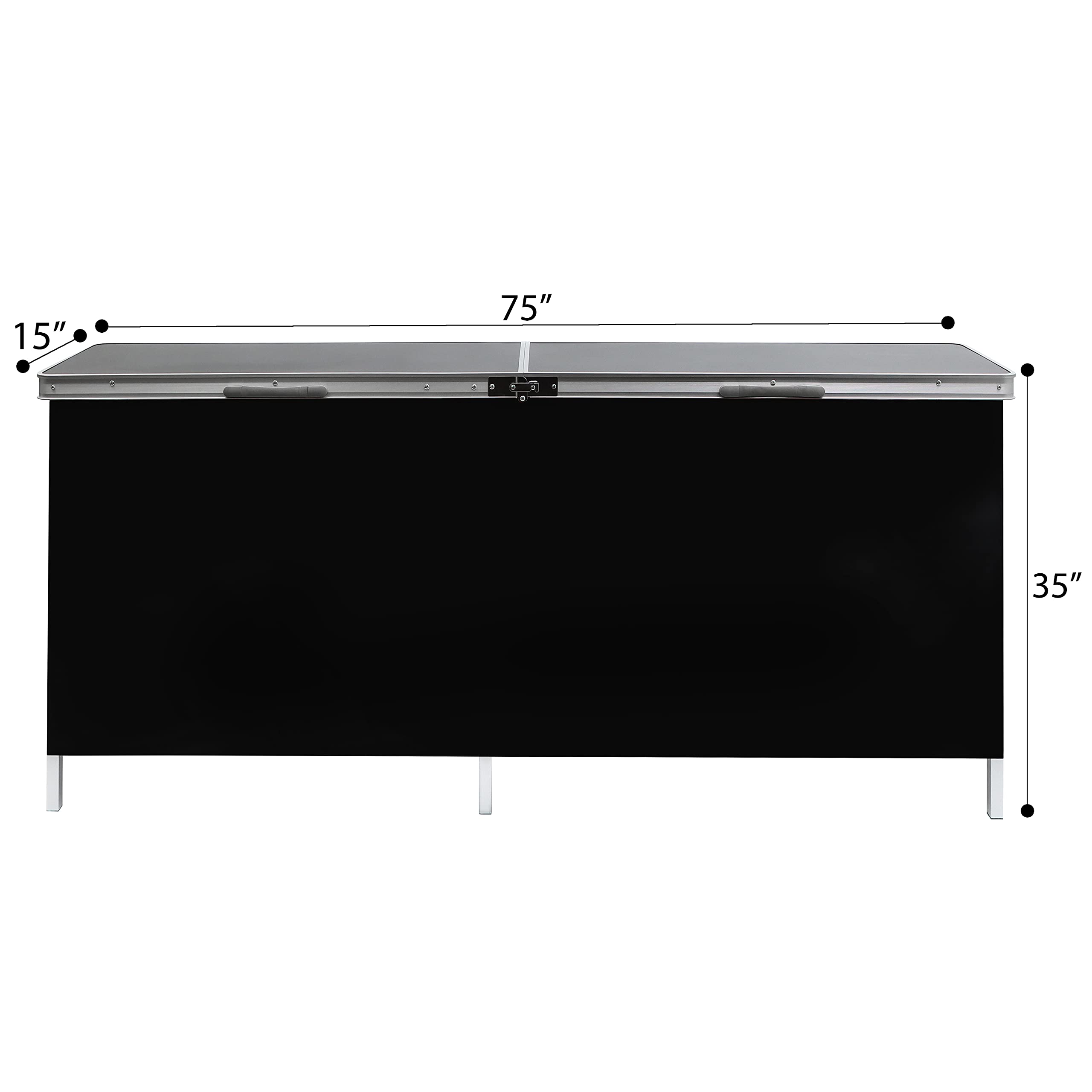 Trademark Innovations Portable Bar Table - Lightweight & Foldable Black Countertop for Outdoor, Indoor, & Party Use