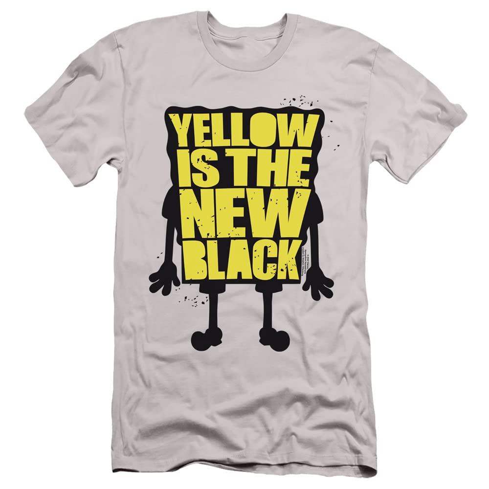 Spongebob Yellow is The New Black Slim Fit Unisex T-Shirt for Adults - Casual Graphic Tee for Fans, Cosplay & Everyday Wear