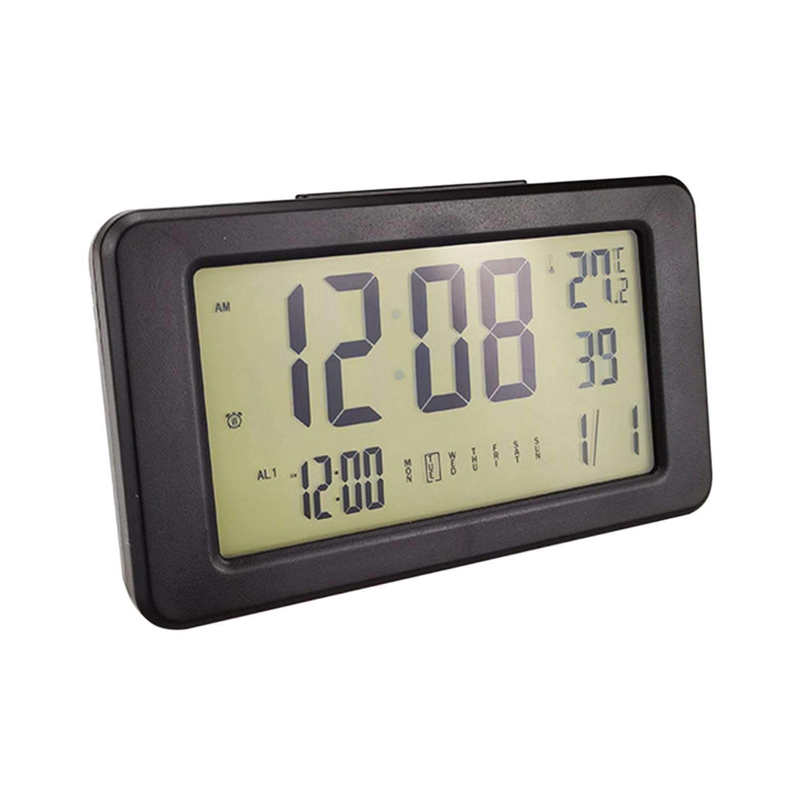 Battery Operated Alarm Clock with Indoor Temperature Display - Digital Bedroom Clock with Date, 12/24H Mode, Gradual Ringing & Snooze - Smart Night Light Desk Clock - Perfect for Bedside, Office, Travel & Gift Giving