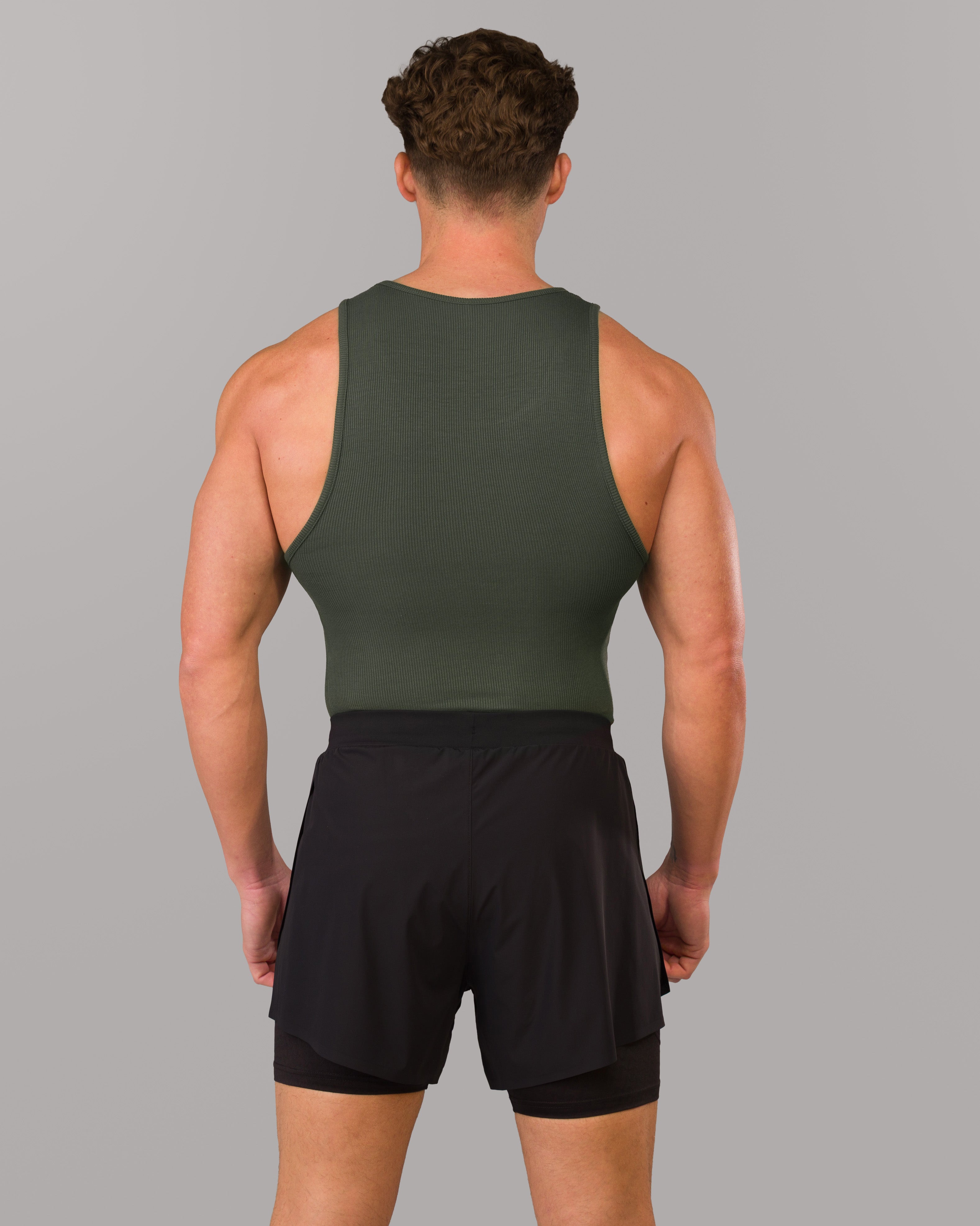 Zero Ribbed Tank Tops 2-Pack - Signature Green & Brown | Soft Stretchy Fit for Women | Perfect for Yoga, Gym & Casual Wear