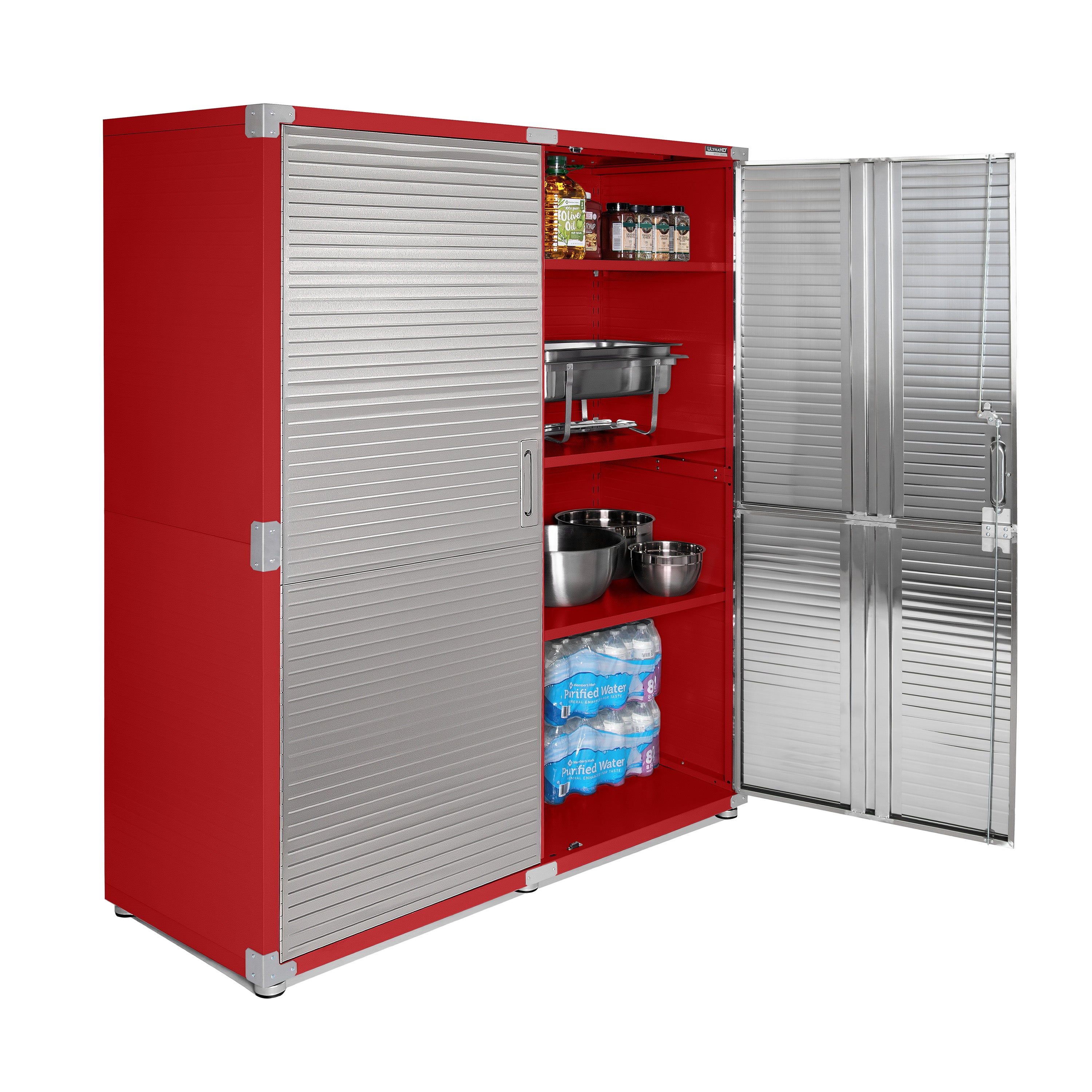 UltraHD® Storage Cabinet - Red, 3-Tier Organizer for Home & Office, Perfect for Bedroom, Living Room, or Garage Storage Solutions