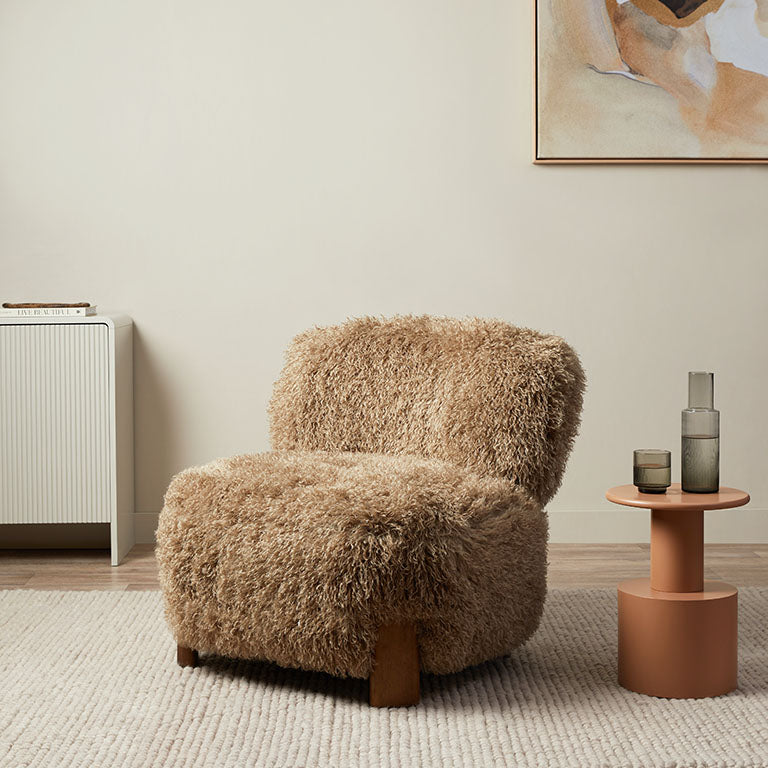 Ted Sherling Occasional Chair - Brown Upholstered Accent Chair for Living Room, Bedroom, or Office - Comfortable Lounge Chair with Sturdy Wooden Legs