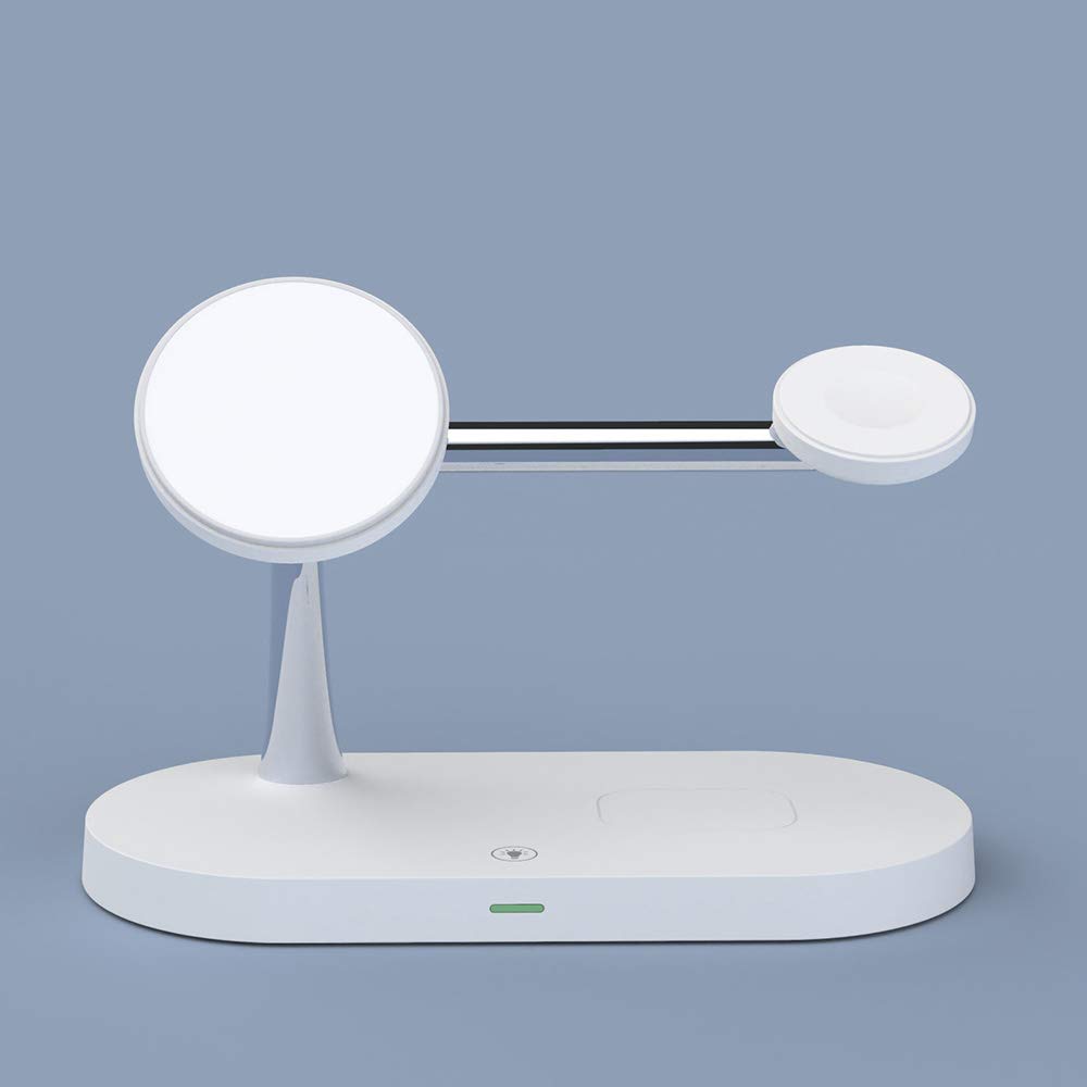3-in-1 Magnetic Wireless Charging Station for iPhone 16/15/14/13/12 Series, AirPods & Apple Watch - Fast MagSafe Charger Stand with Wall Adapter Included | Perfect for Home, Office & Travel Charging Needs