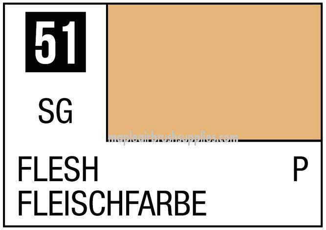 Mr. Color 51 Flesh Semi-Gloss Primary Acrylic Paint - Perfect for Model Kits, Miniatures & Hobby Painting