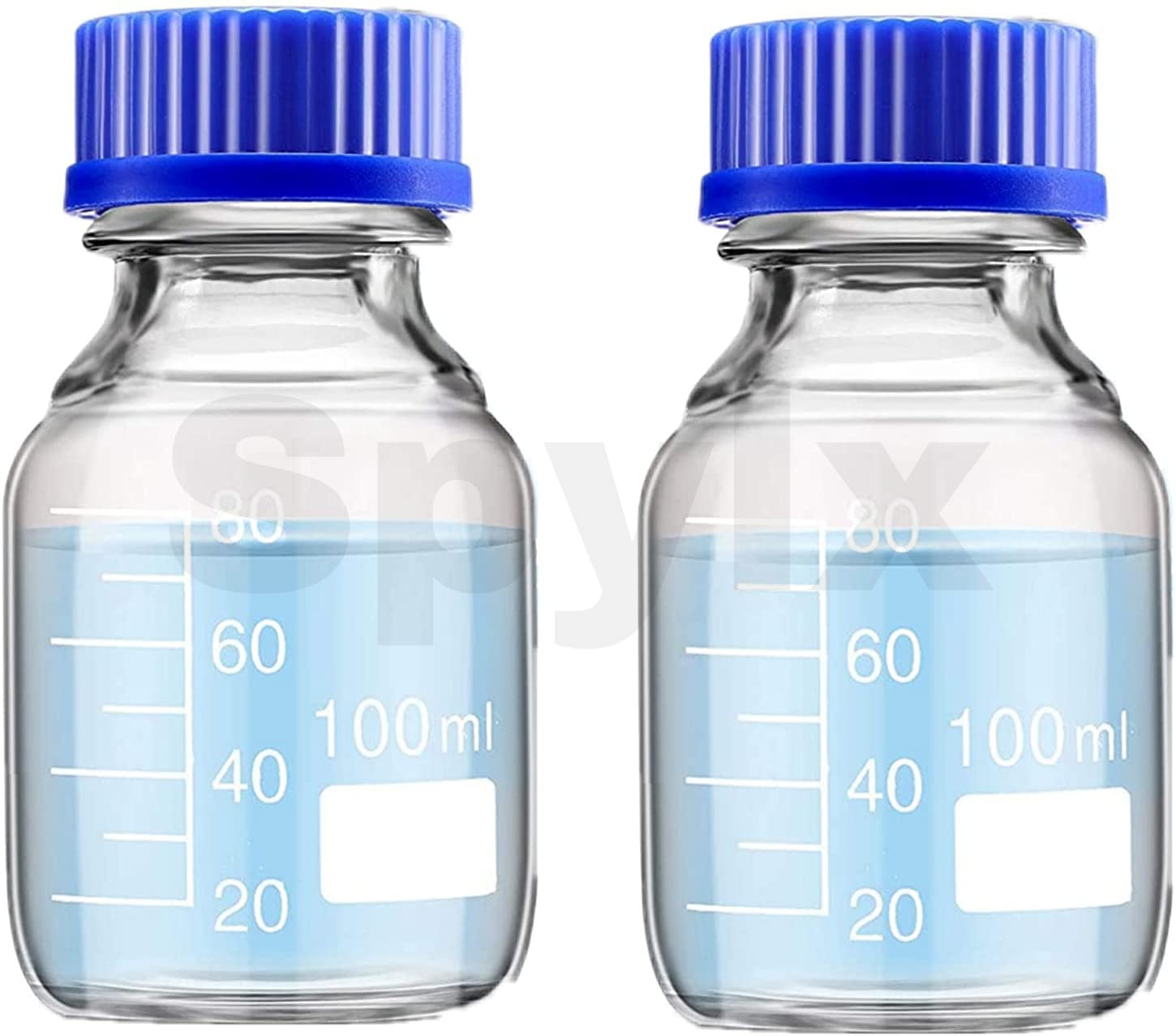 ECNEICS 50ml Borosilicate Glass Reagent Bottle with GL-32 Screw Cap (Pack of 2) - Ideal for Laboratory Experiments, Chemical Storage & Science Projects