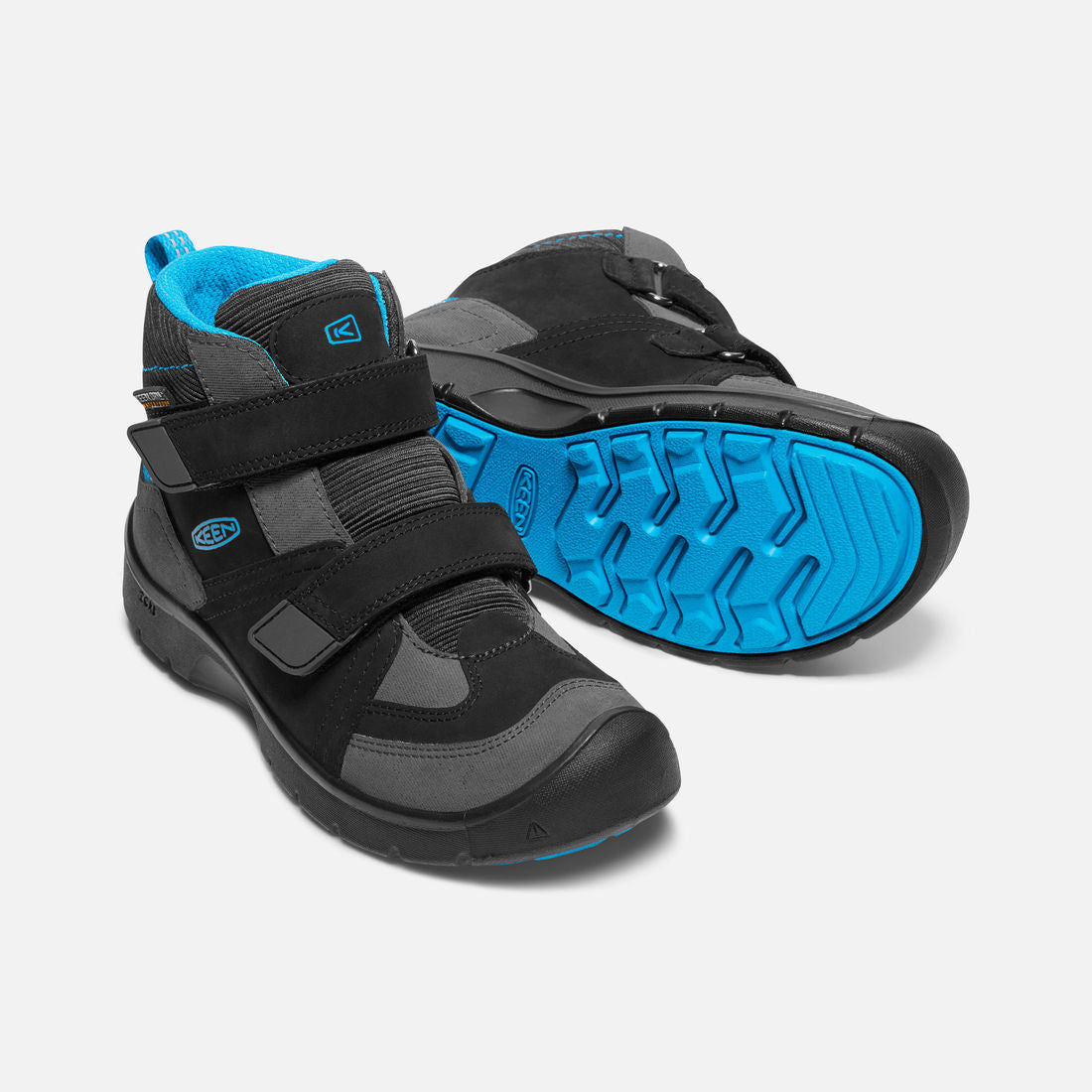Keen Women's Black & Blue Jewel Hikeport Mid Hiking Shoes - Waterproof Outdoor Boots for Trail Walking & Mountain Climbing