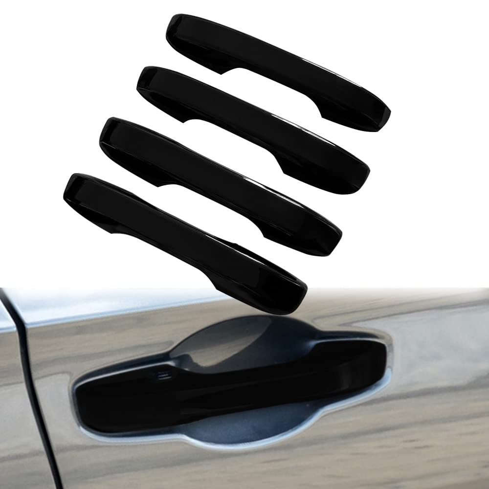 2023-2024 Honda HRV/CRV/Accord/Civic Exterior Door Handle Cover Protector - Smart Entry Lock Compatible Accessory (Bright Black) | Car Door Handle Decoration & Scratch Protection for Daily Commute & Road Trips